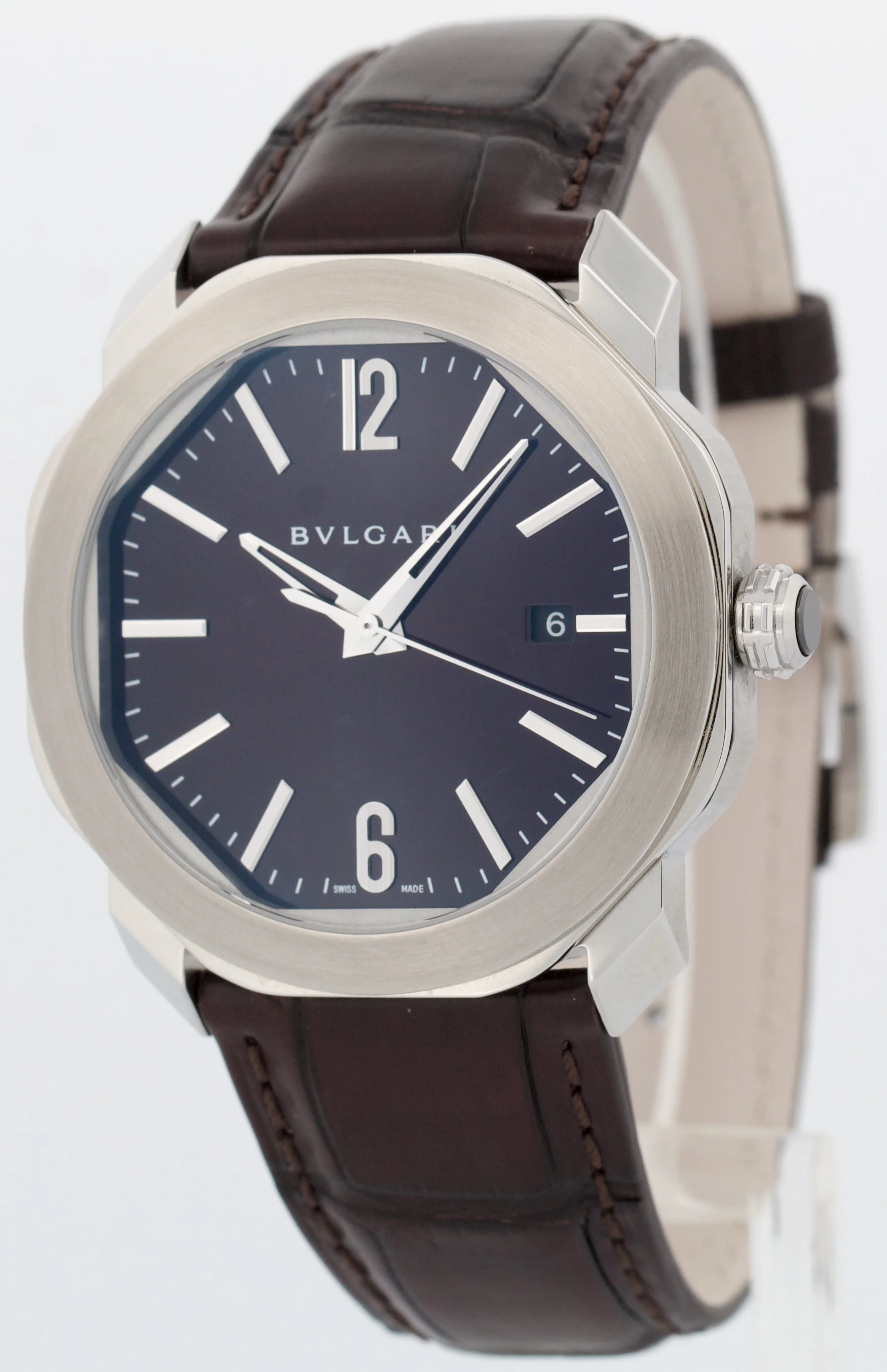 NEW 2025 PAPERS BVLGARI Bulgari 41mm Octo Roma BLACK OC41C1SLD Watch OC 41 S BOX - Image 3