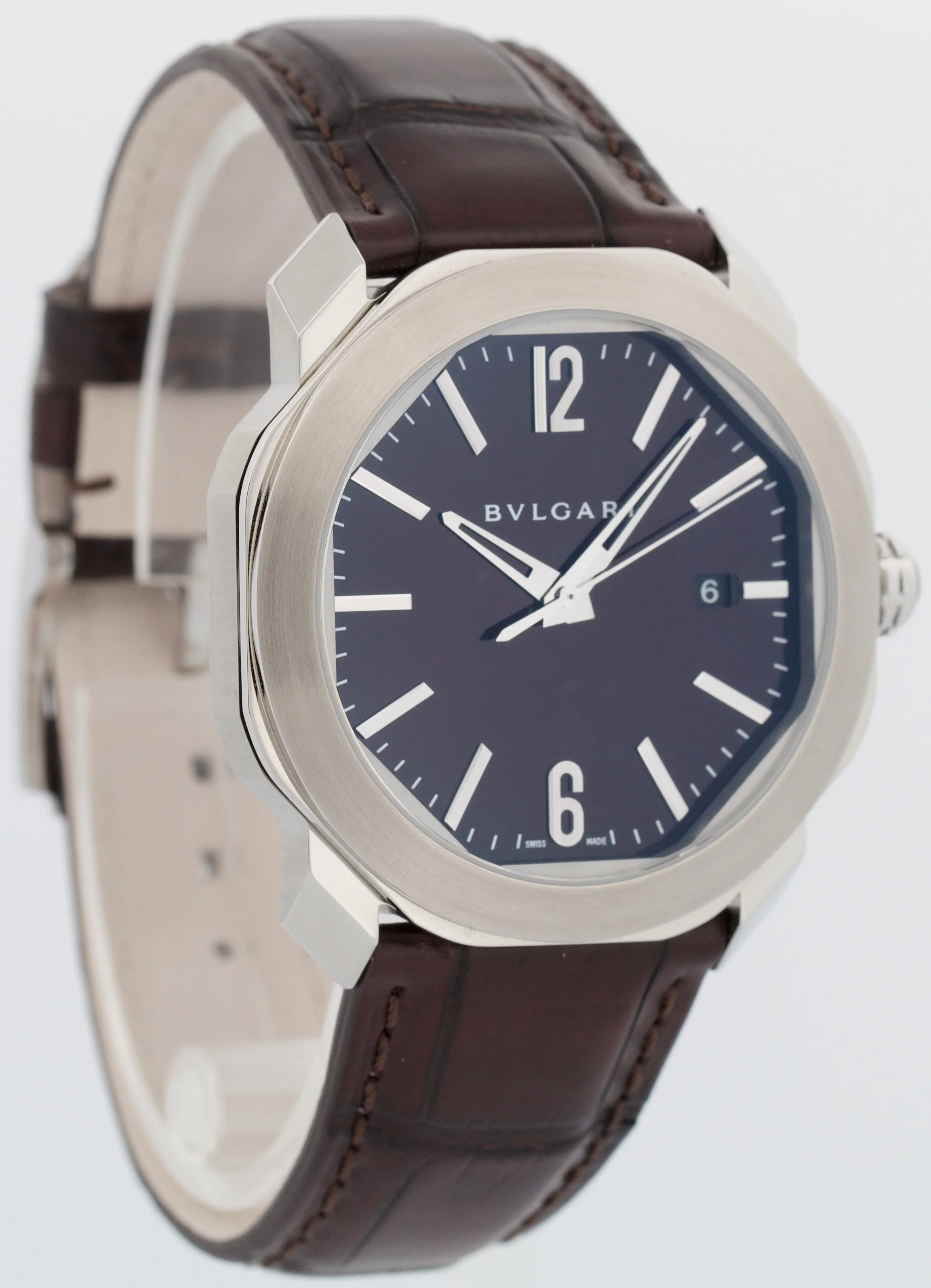 NEW 2025 PAPERS BVLGARI Bulgari 41mm Octo Roma BLACK OC41C1SLD Watch OC 41 S BOX - Image 4