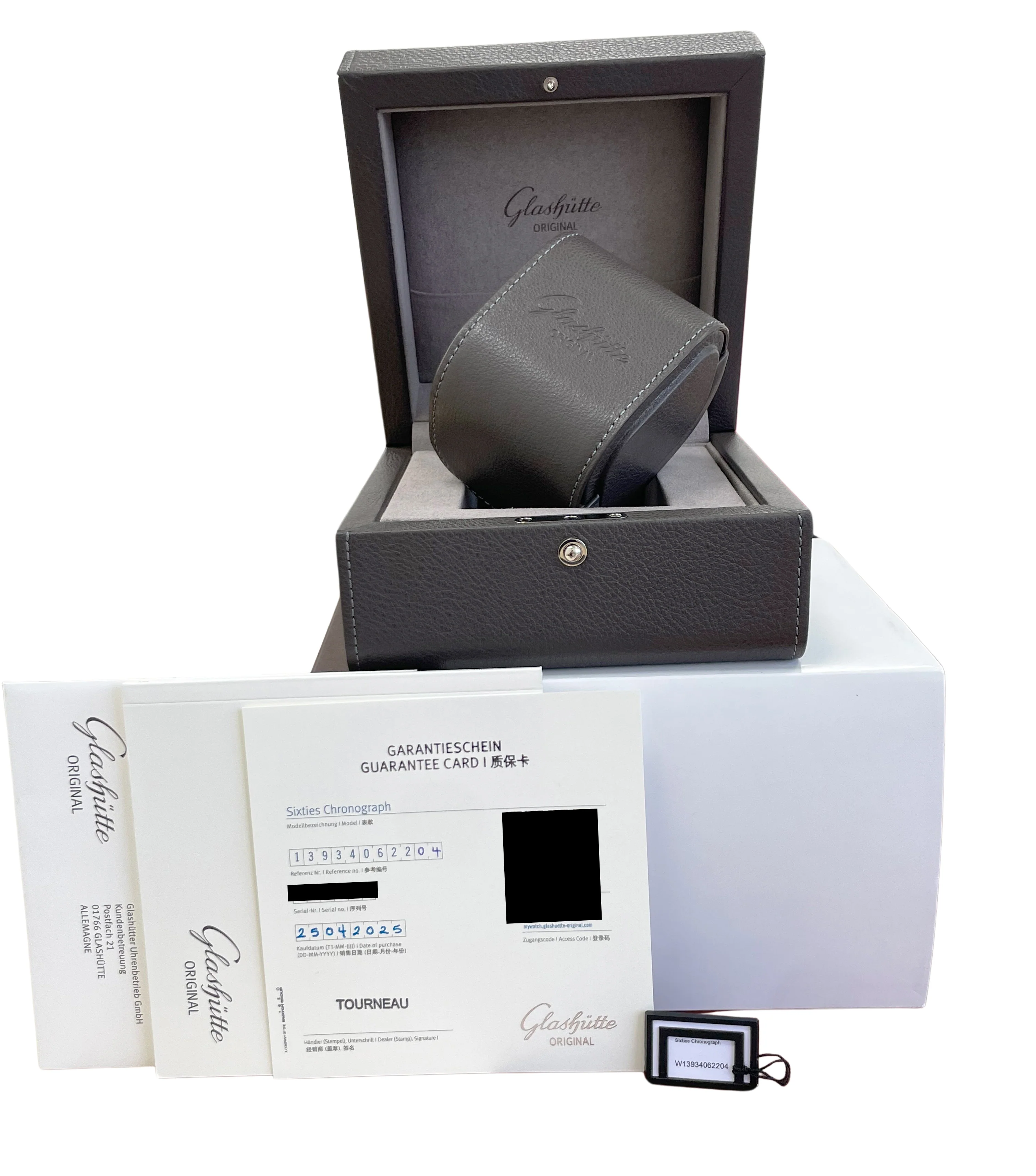 NEW 2025 PAPERS Glashutte Sixties Chronograph Grey Stone 1-39-34-06-22-04 BOX - Image 2