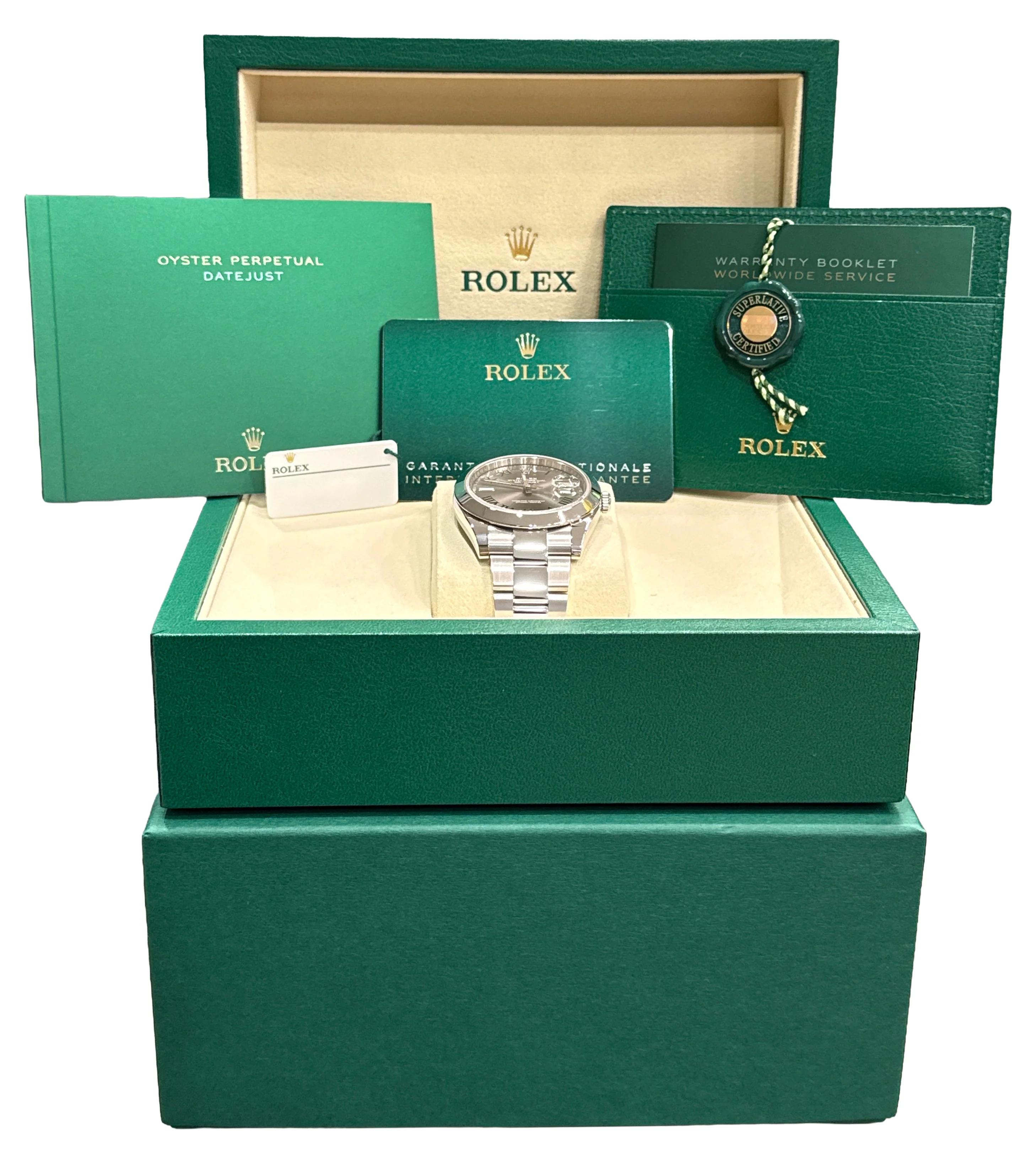 NEW 2025 PAPERS Rolex DateJust WIMBLEDON Rhodium Steel 41mm OYSTER 126300 BOX - Image 2