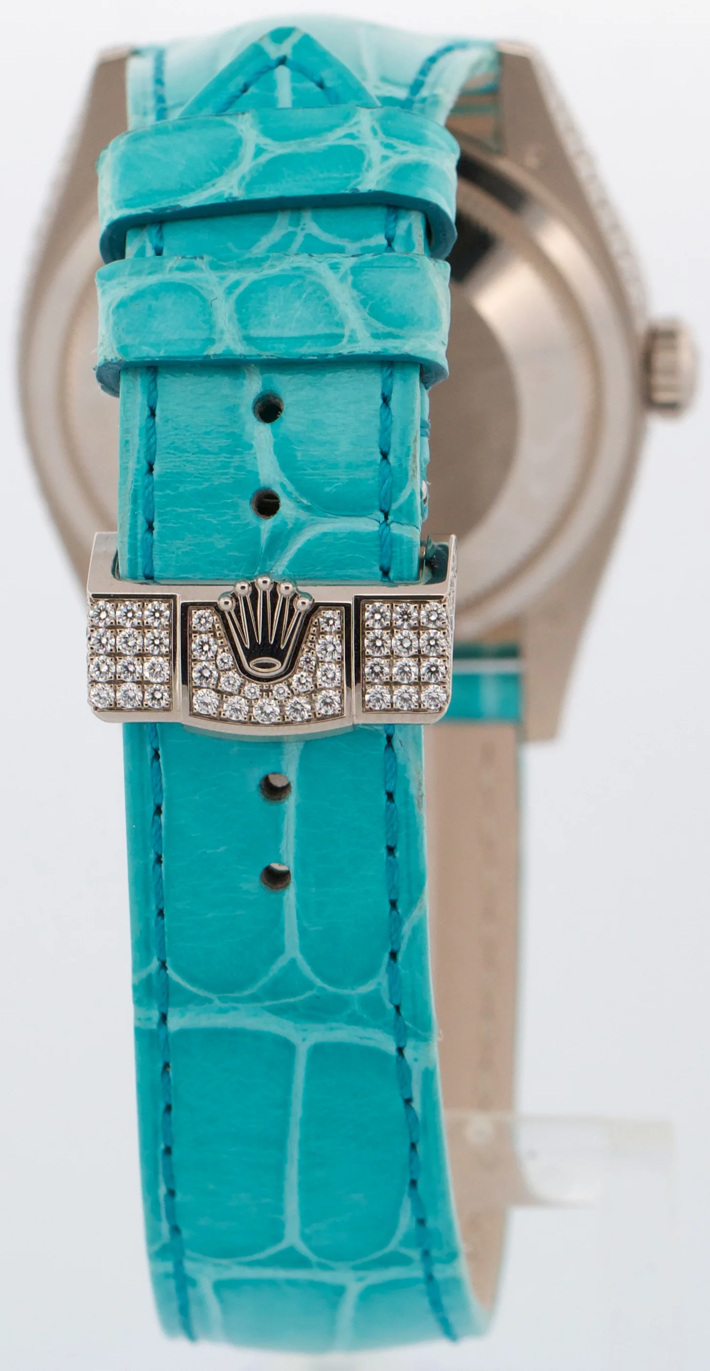 NEW 2025 PAPERS Rolex Day-Date PAVE DIAMOND TURQUOISE ROMAN 36mm 128159RBR BOX - Image 6