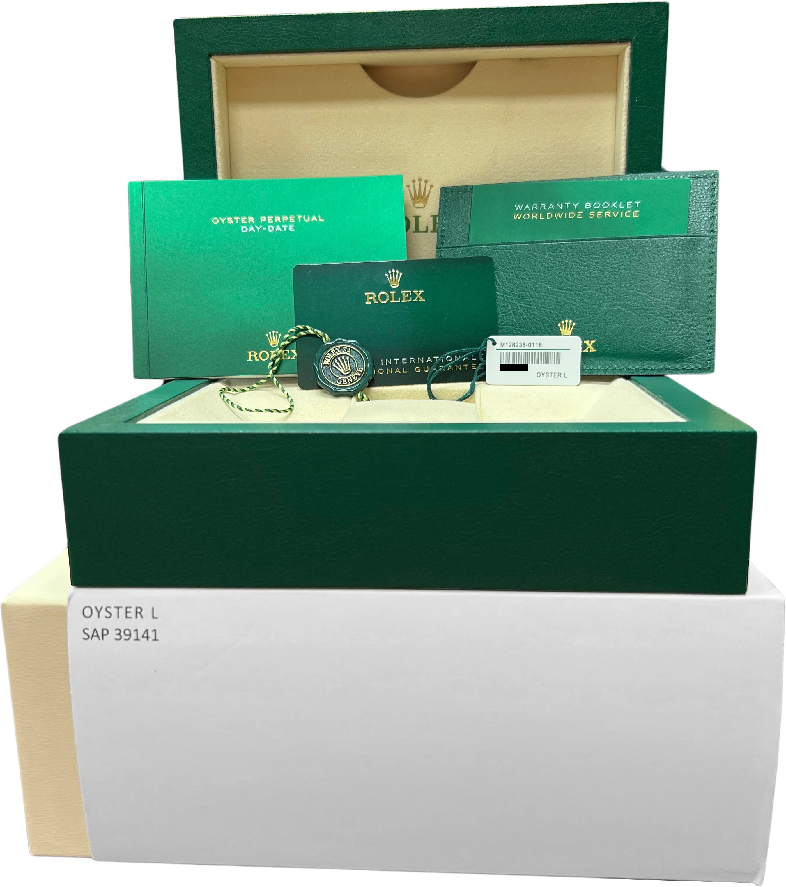 NEW 2025 PAPERS Rolex Day-Date President 18K Gold GREEN OMBRÉ 36mm 128238 BOX - Image 2
