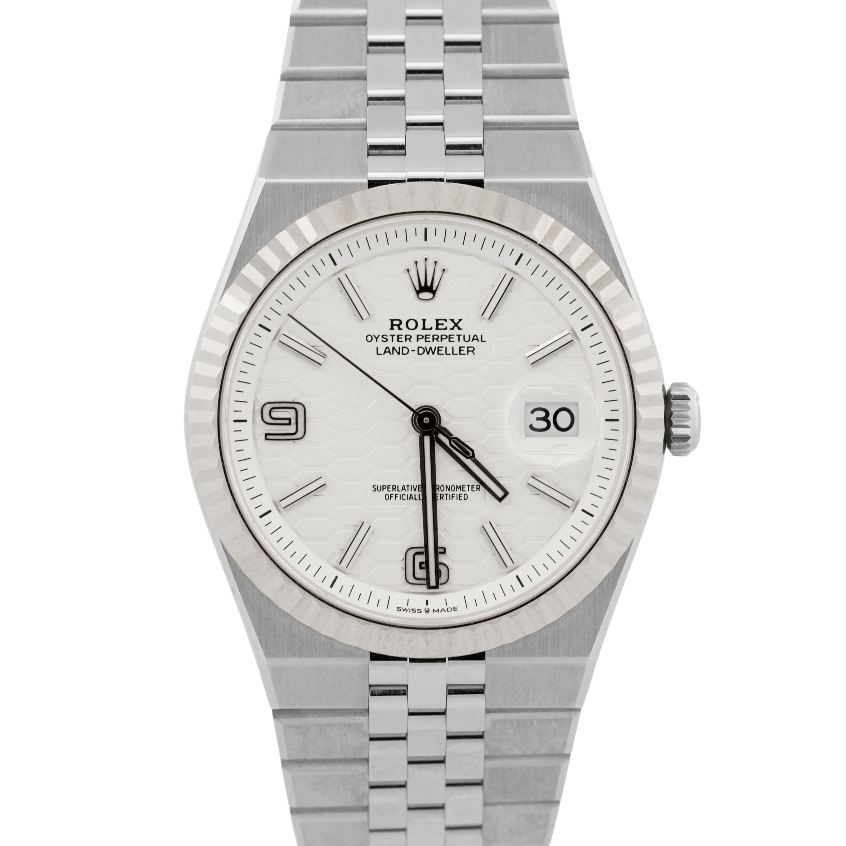 NEW 2026 PAPERS Rolex Land-Dweller 40mm WHITE Stainless Steel Watch 127334 BOX