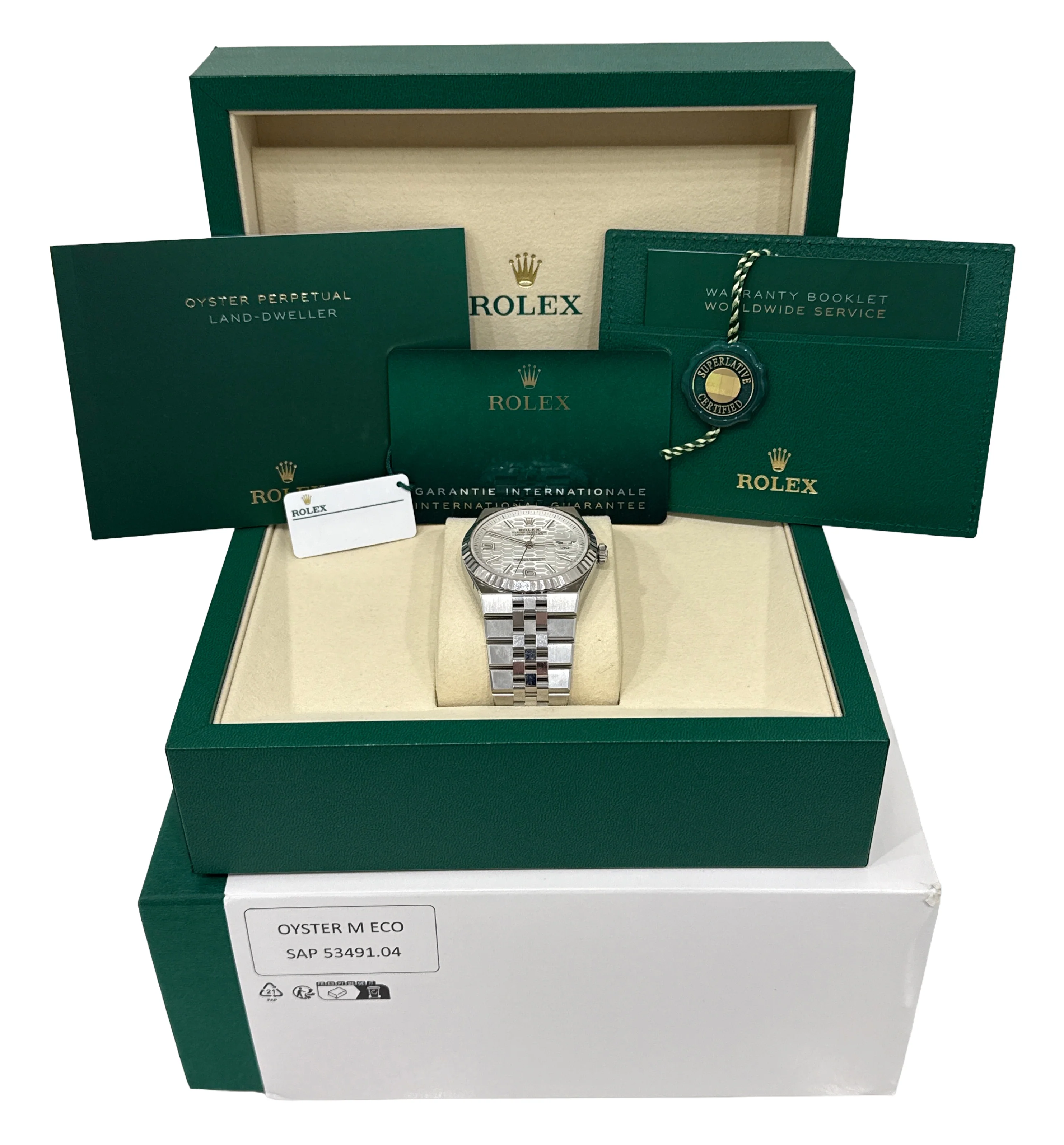 NEW 2026 PAPERS Rolex Land-Dweller 40mm WHITE Stainless Steel Watch 127334 BOX - Image 2