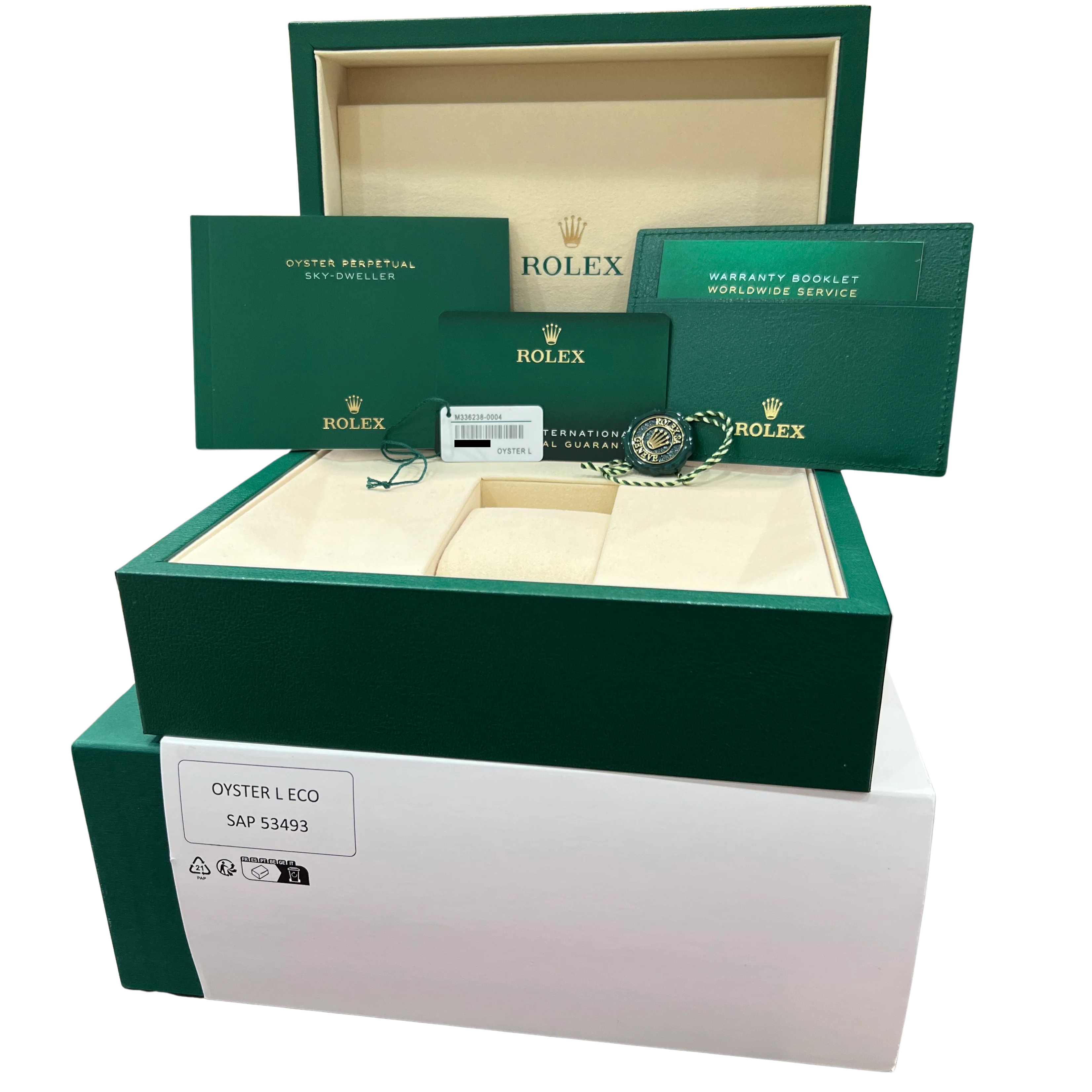NEW 2026 PAPERS Rolex Sky-Dweller GREEN 18K Yellow Gold OYSTERFLEX 42mm 336238 - Image 2