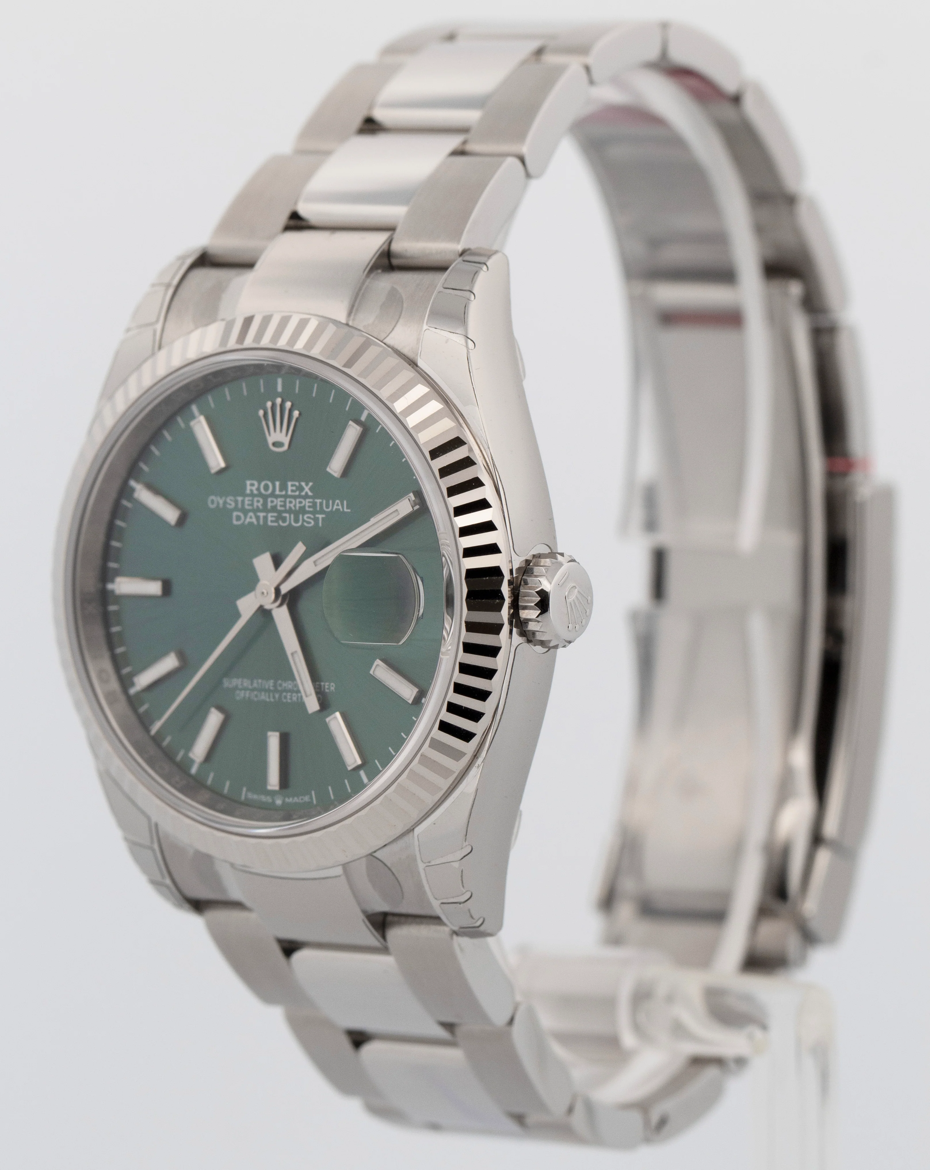 NEW 2026 STICKERED PAPERS Rolex DateJust 36 MINT GREEN Steel Watch 126234 BOX - Image 3