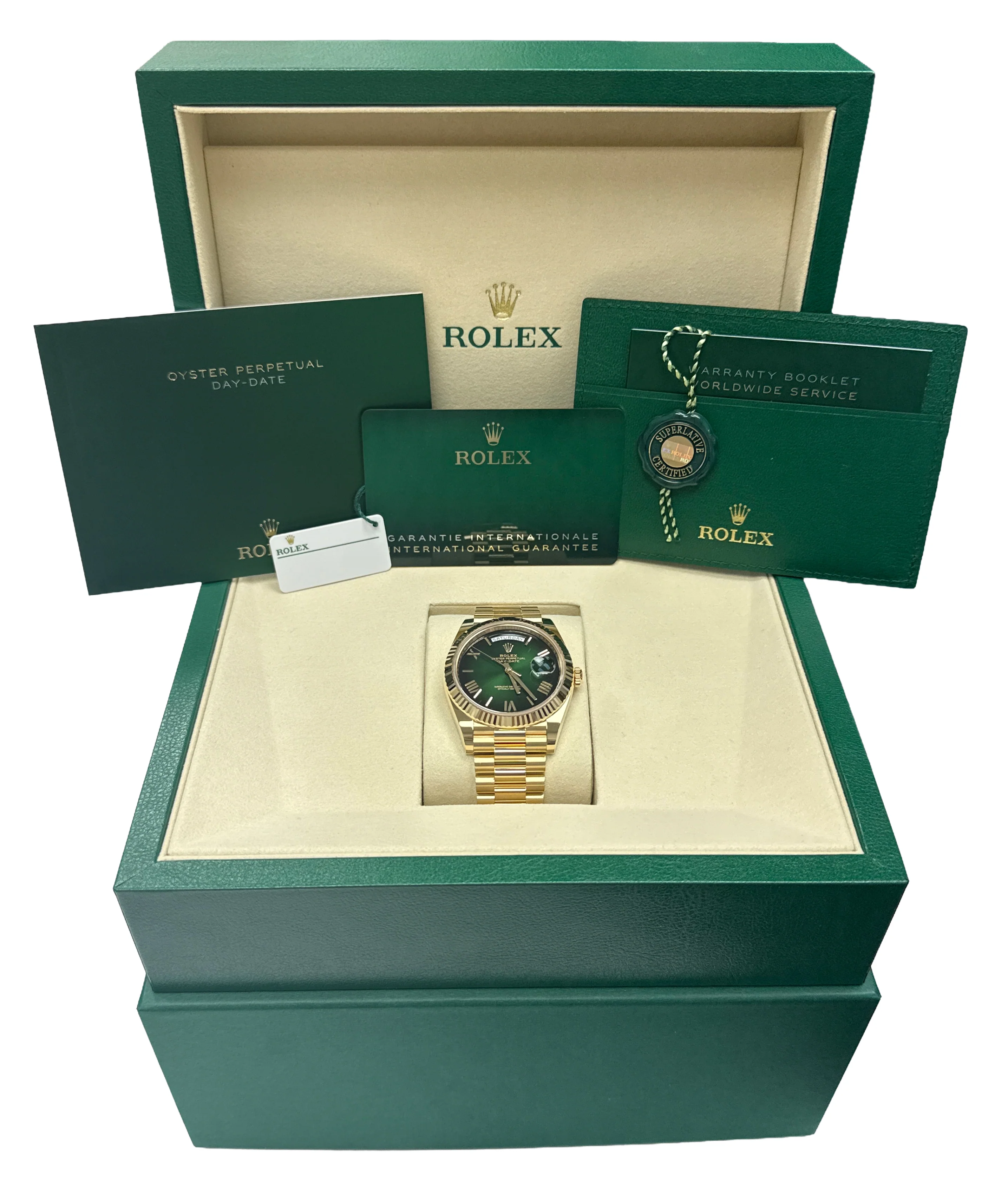 NEW DEC 2025 Rolex Day-Date 228238 President GREEN OMBRE ROMAN 40mm BOX PAPERS - Image 2