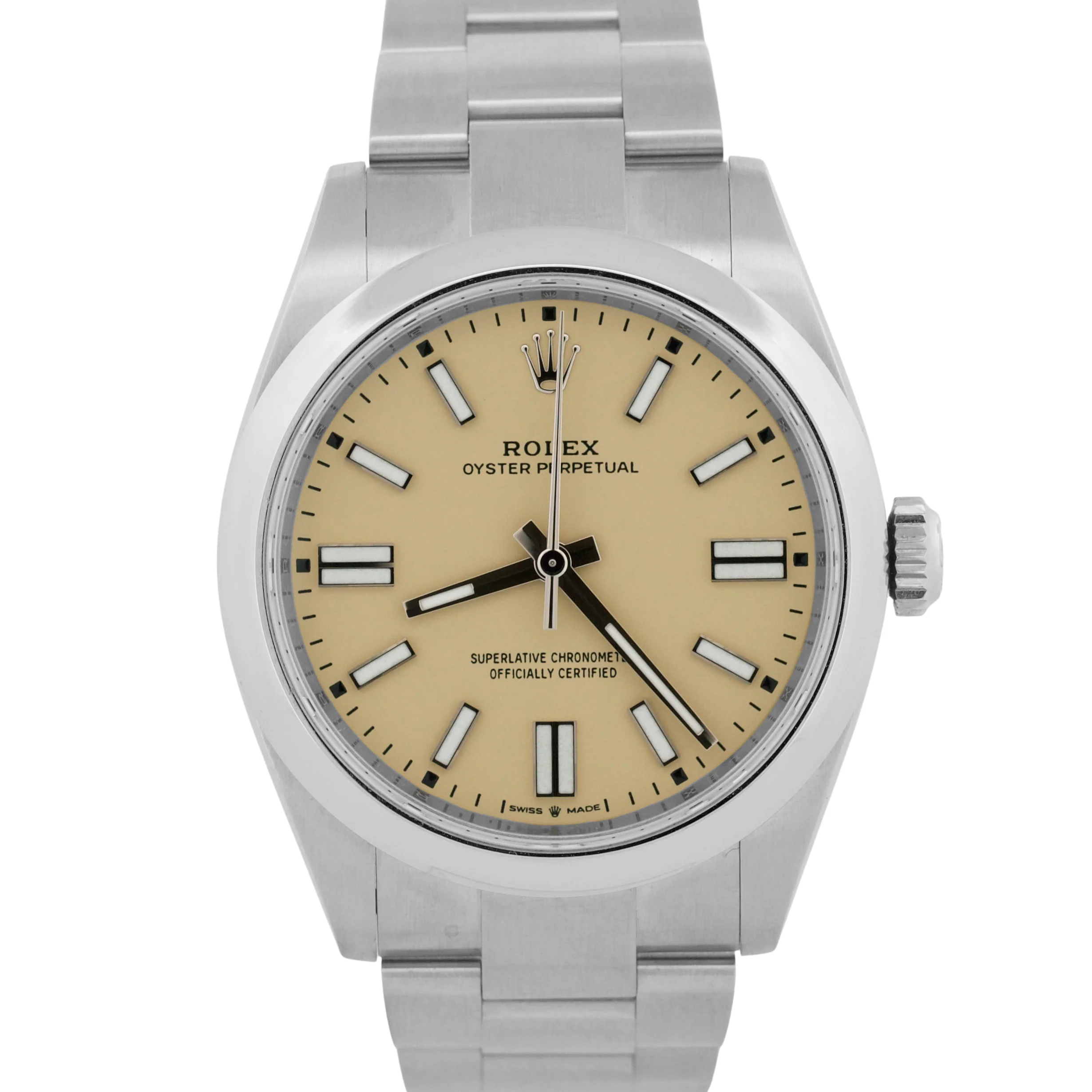 NEW FEB 2026 Rolex Oyster Perpetual 41mm BEIGE Stainless Steel 134300 Watch BOX