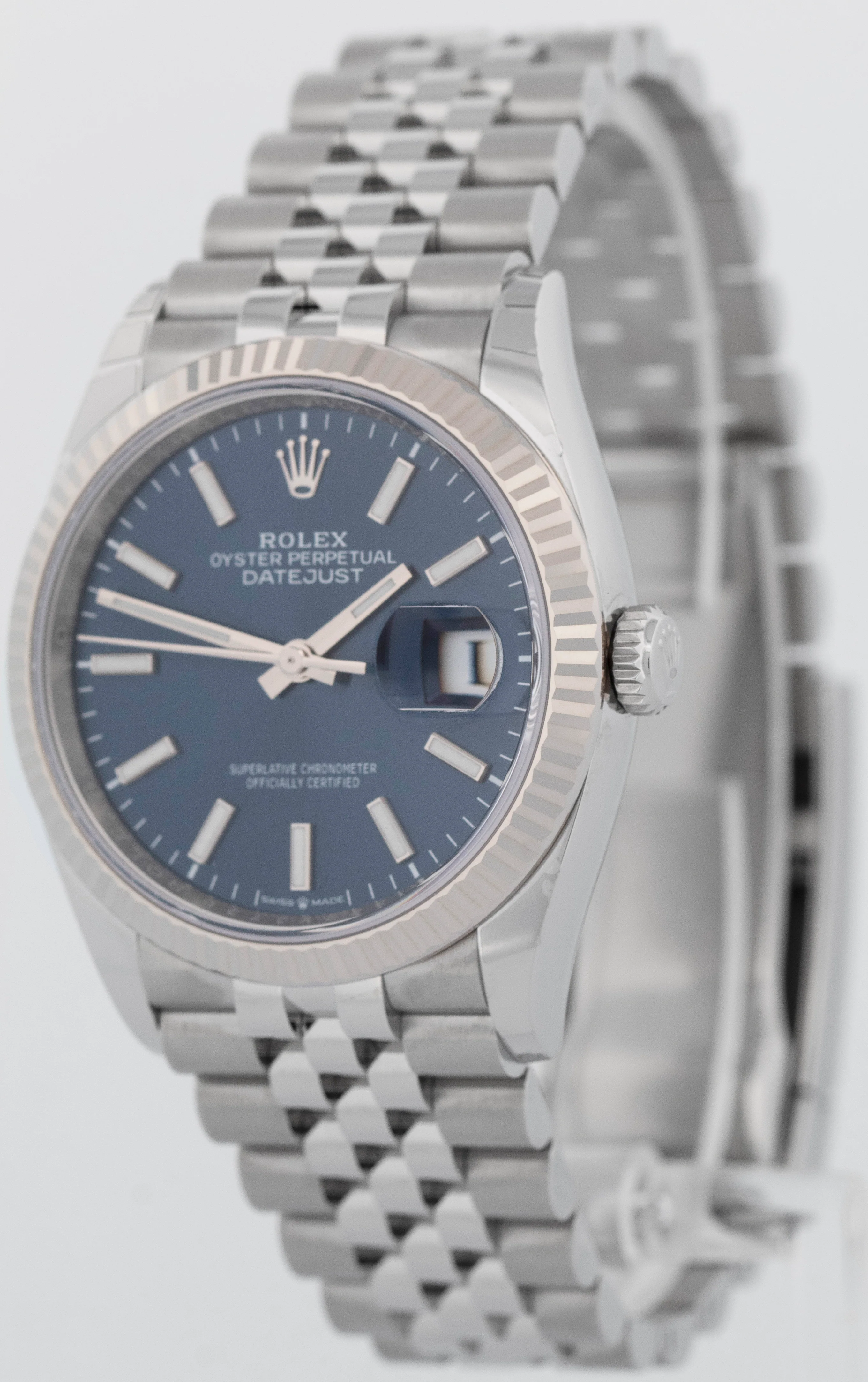 NEW JUNE 2025 Rolex DateJust BLUE 36mm Fluted 18K Gold JUBILEE Steel 126234 BOX - Image 3