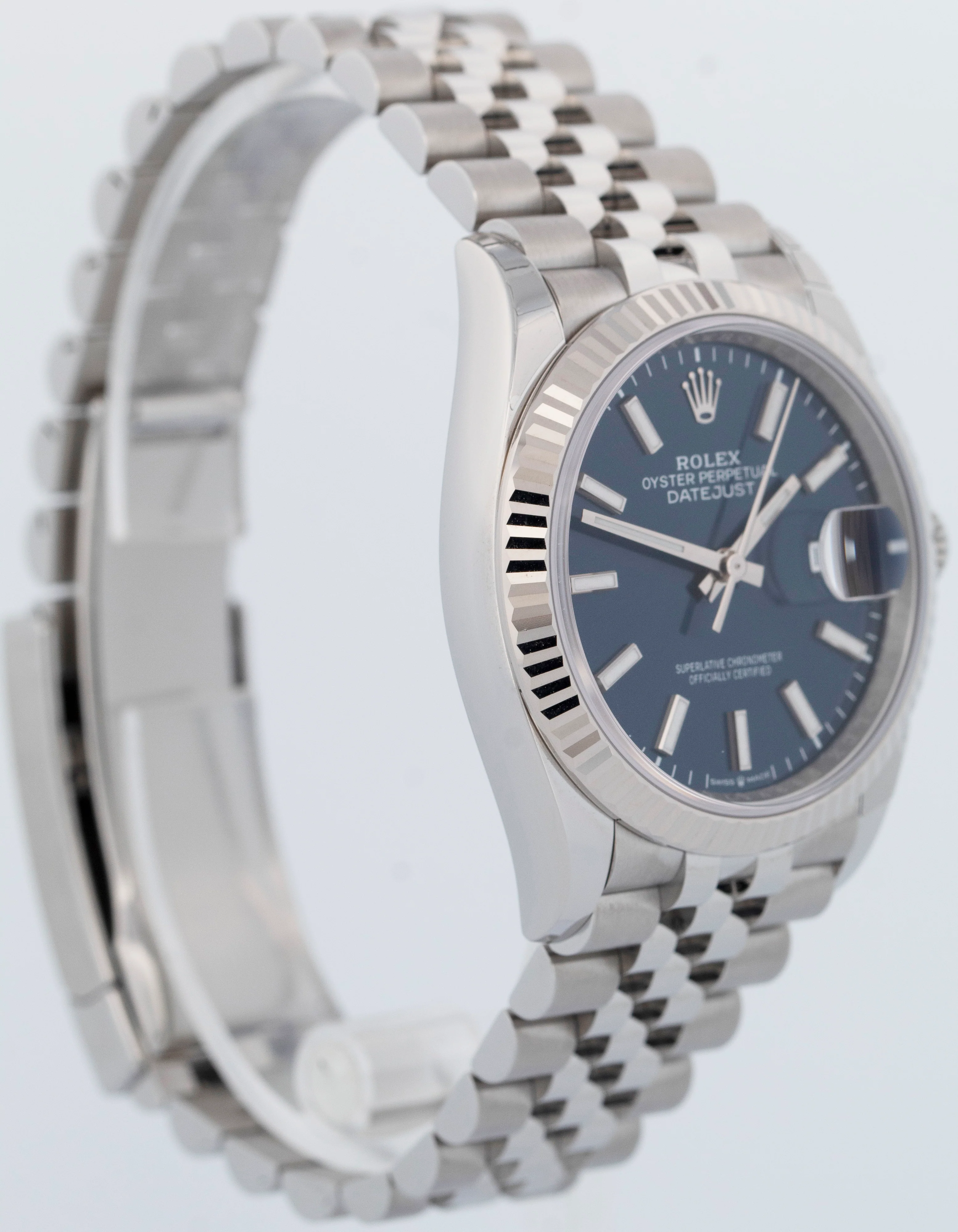 NEW JUNE 2025 Rolex DateJust BLUE 36mm Fluted 18K Gold JUBILEE Steel 126234 BOX - Image 4