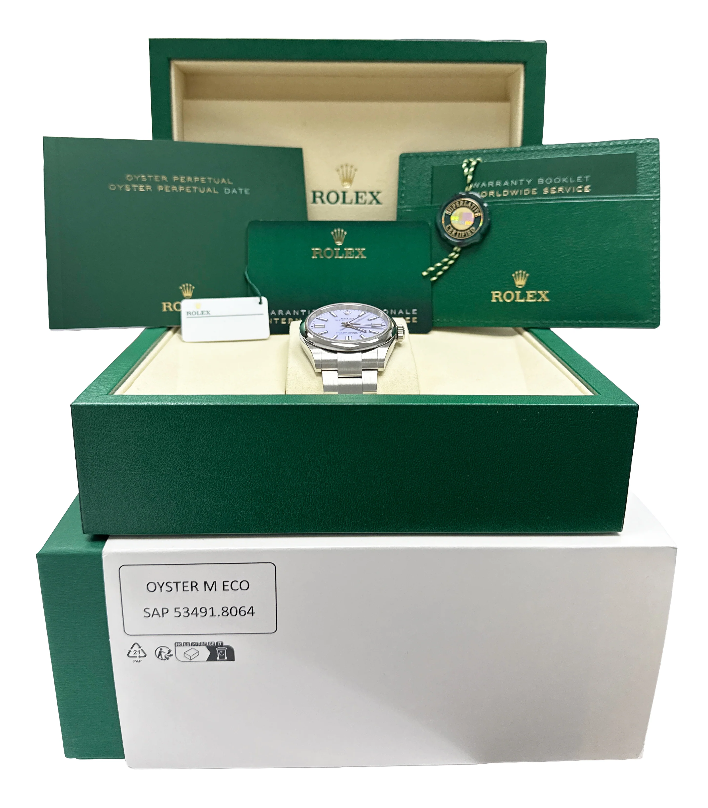 NEW MARCH 2026 Rolex Oyster Perpetual 41 LAVENDER Purple Steel 41mm 134300 BOX - Image 2
