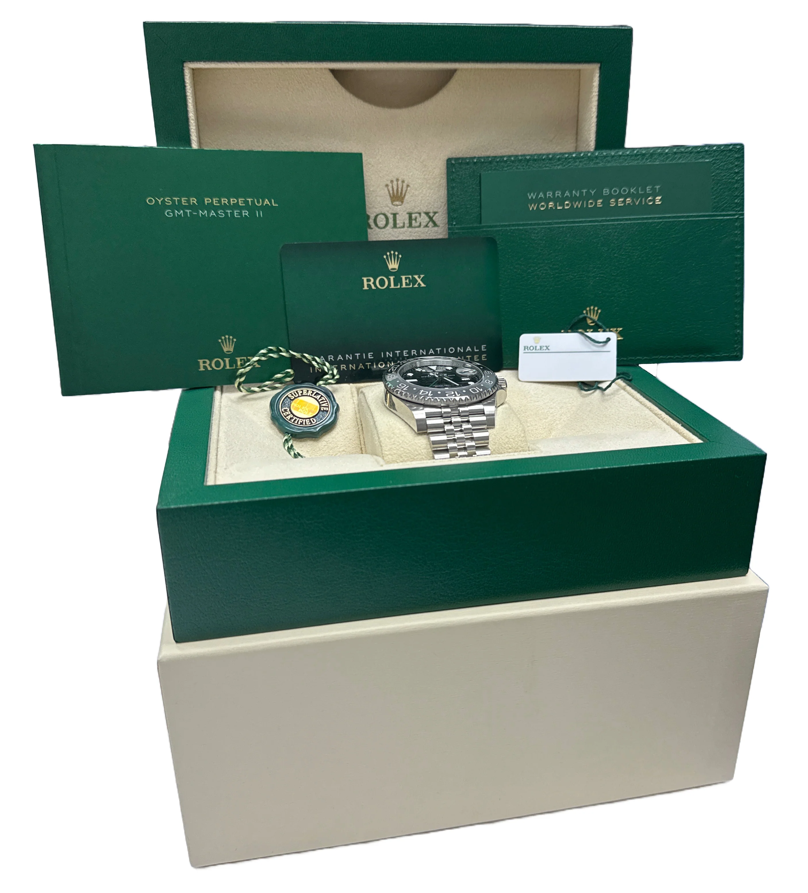 NEW NOV 2025 Rolex GMT-Master II BRUCE WAYNE Ceramic JUBILEE 126710 GRNR BOX - Image 2