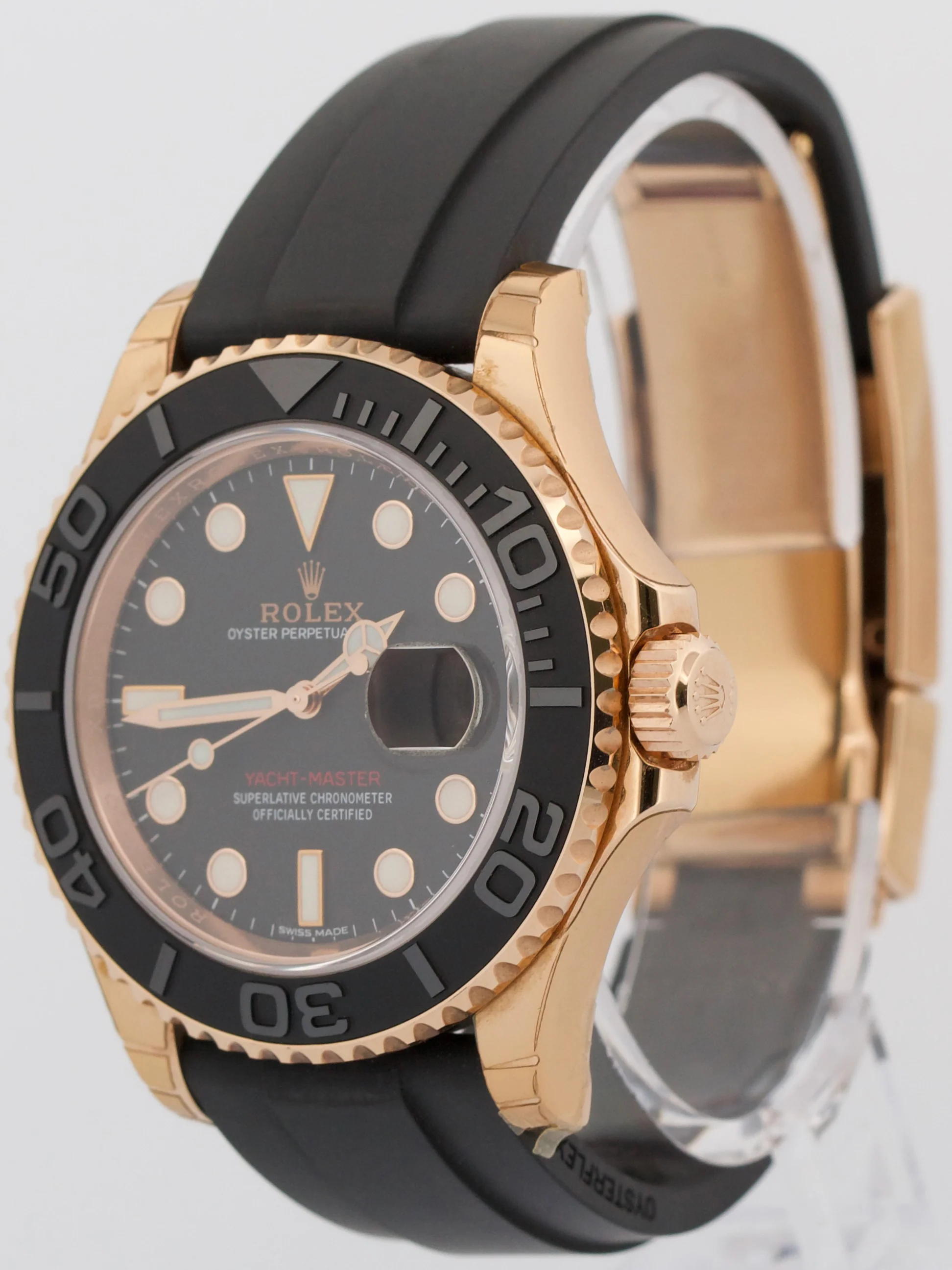 NEW STICKERED 2018 PAPERS Rolex Yacht-Master 18K Oysterflex NOS 40mm 116655 BOX - Image 3