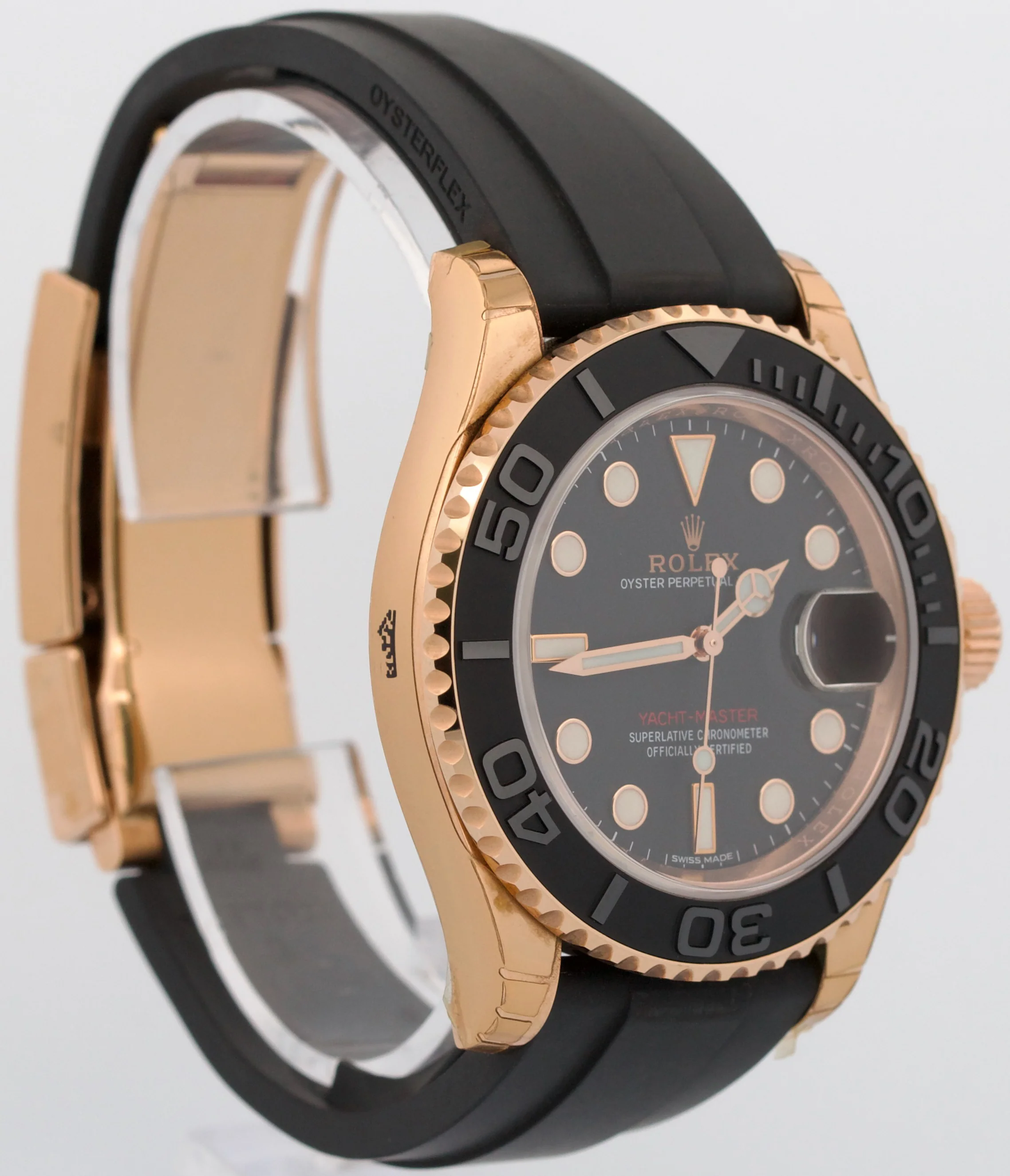 NEW STICKERED 2018 PAPERS Rolex Yacht-Master 18K Oysterflex NOS 40mm 116655 BOX - Image 4