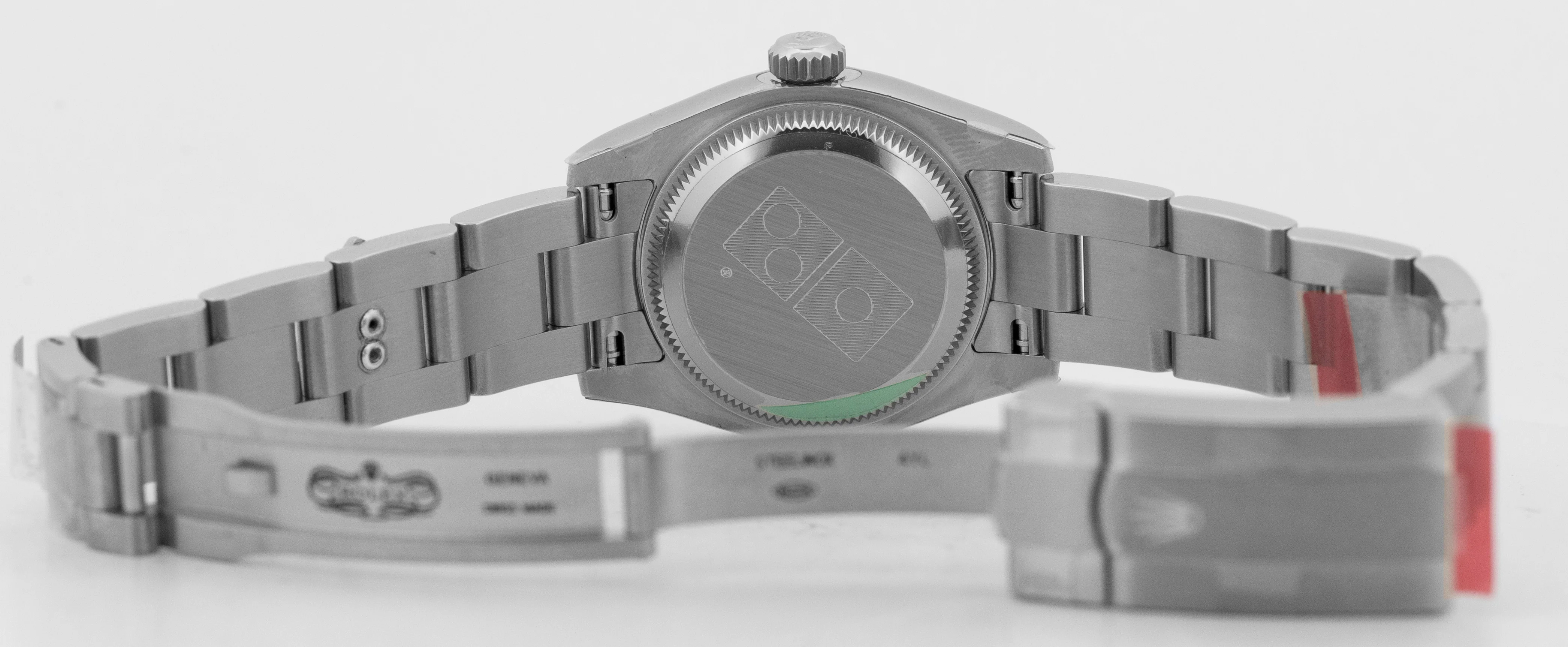 NEW STICKERED PAPERS Rolex Oyster Perpetual DOMINOS Silver 26mm Watch 176200 BOX - Image 10