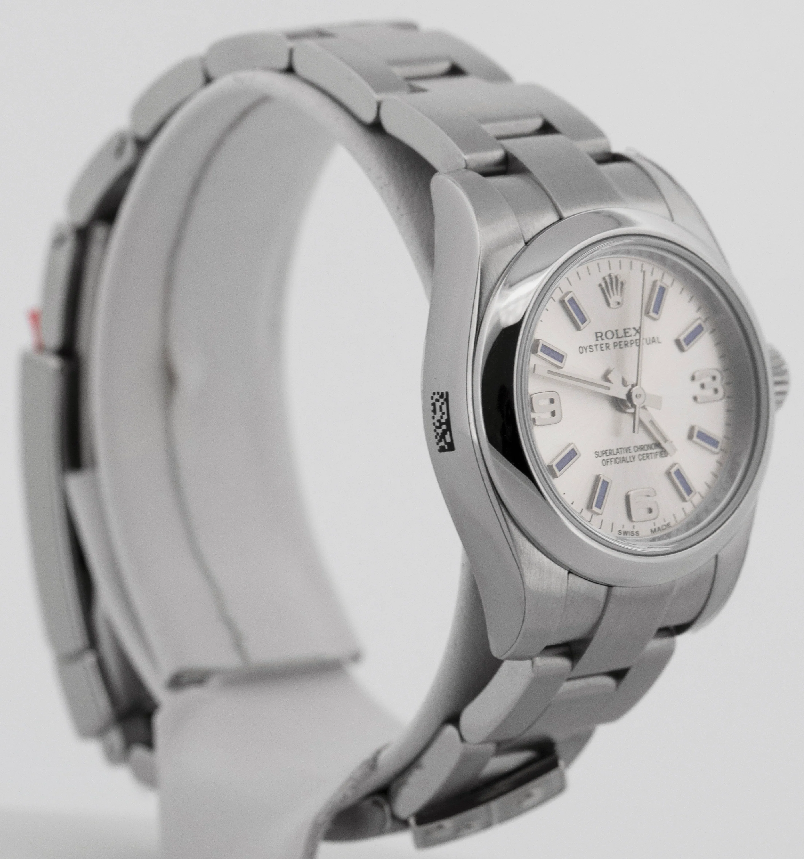 NEW STICKERED PAPERS Rolex Oyster Perpetual DOMINOS Silver 26mm Watch 176200 BOX - Image 4