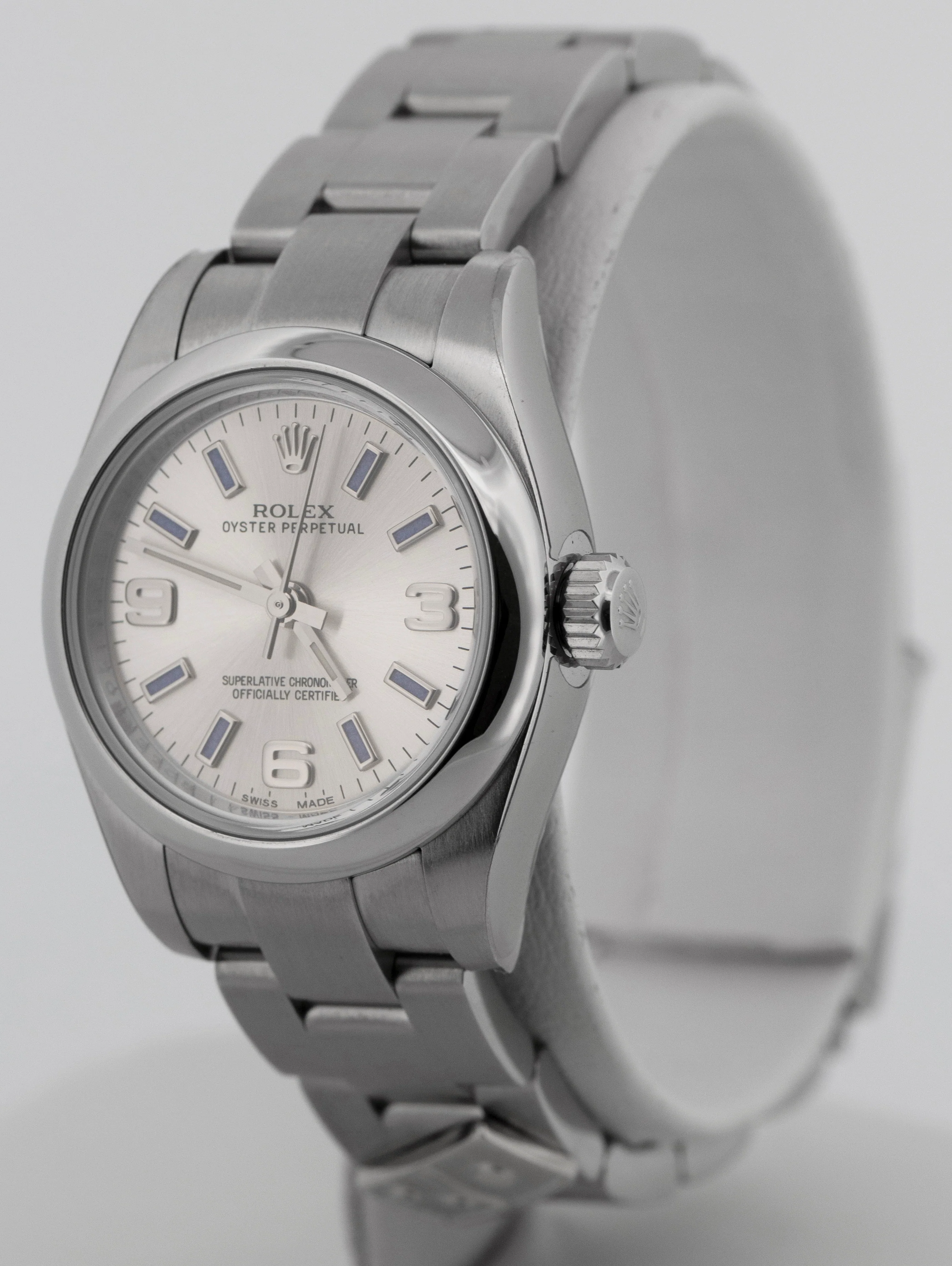 NEW STICKERED PAPERS Rolex Oyster Perpetual DOMINOS Silver 26mm Watch 176200 BOX - Image 5