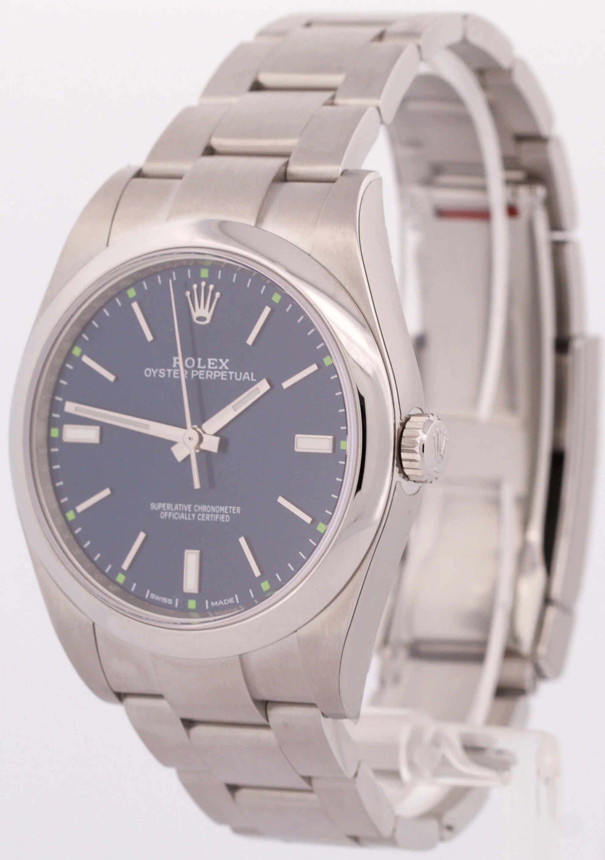 NEW STICKERED Rolex Oyster Perpetual BLUE 39mm PAPERS Stainless Steel 114300 BOX - Image 3