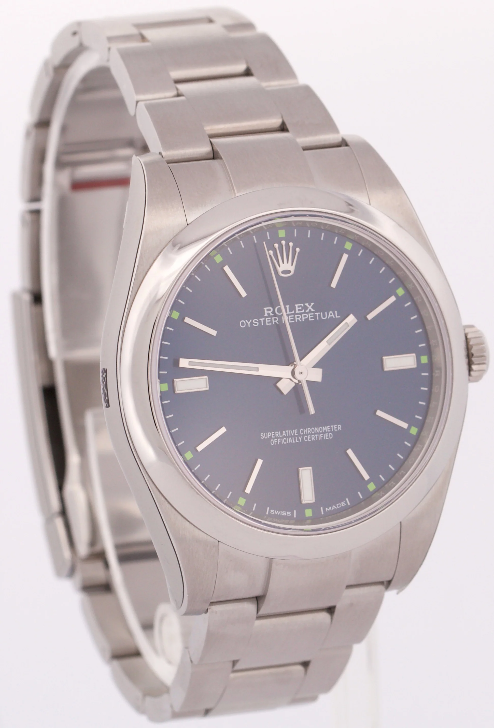 NEW STICKERED Rolex Oyster Perpetual BLUE 39mm PAPERS Stainless Steel 114300 BOX - Image 4