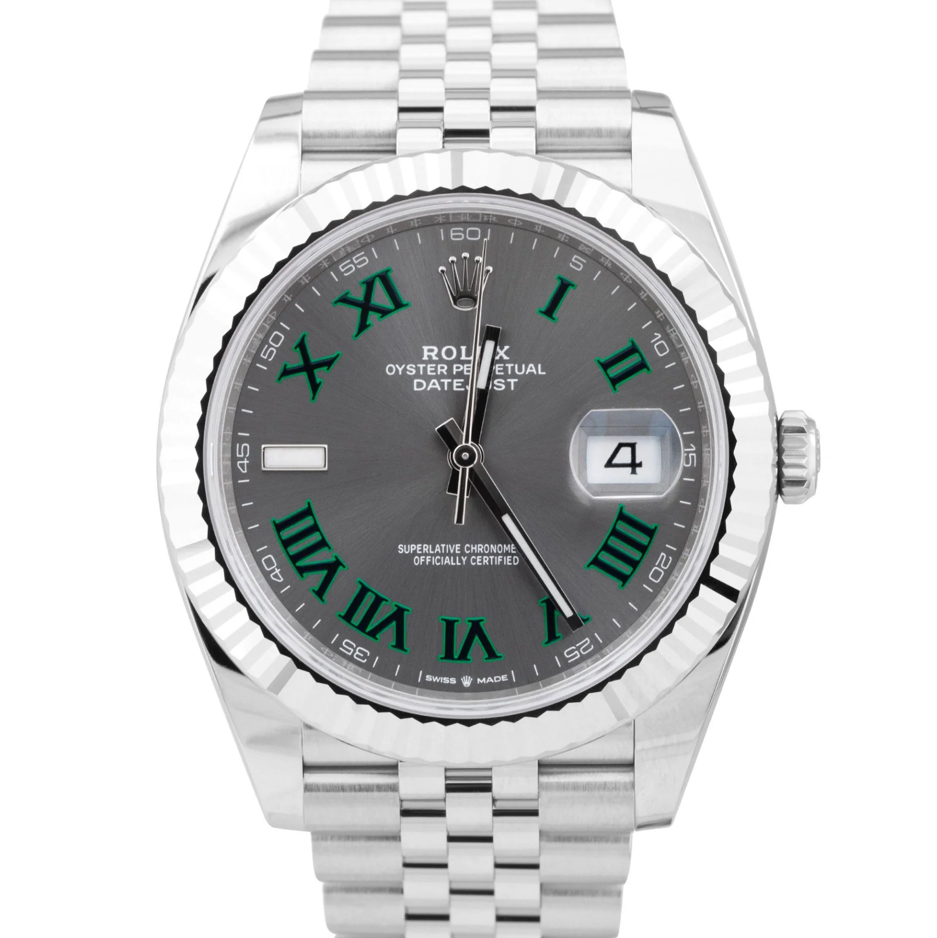 NEW UNWORN PAPERS Rolex DateJust 41mm JUBILEE FLUTED Wimbledon 126334 Watch BOX