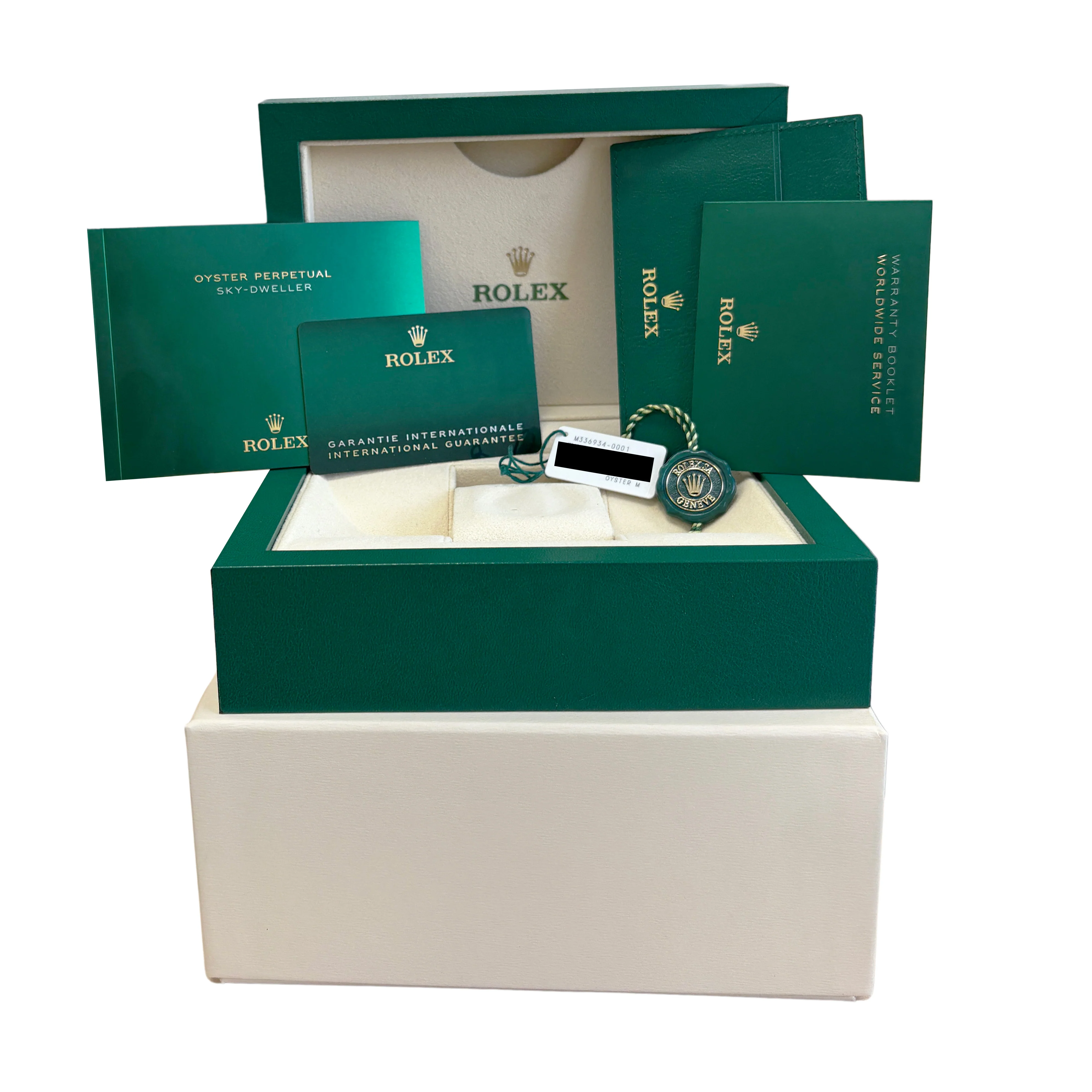 NEW UNWORN PAPERS Rolex Sky-Dweller GREEN Oyster 42mm Fluted 336934 Watch BOX - Image 2