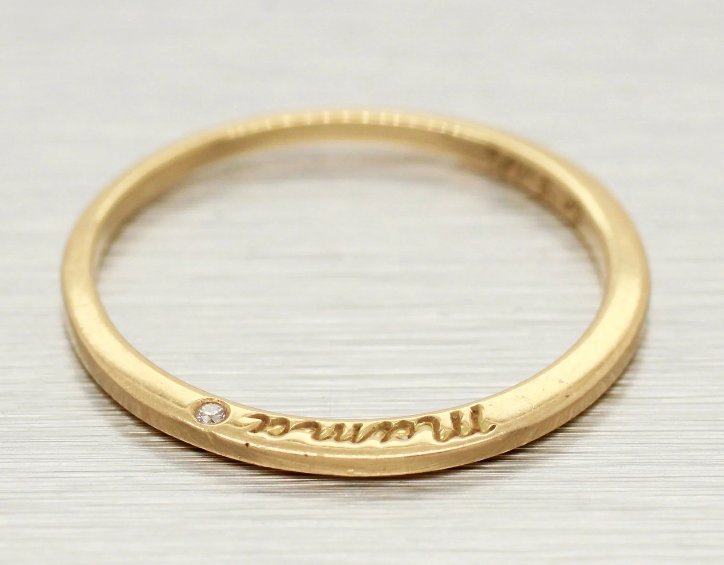 Nora Kogan Mama Ring - 18k Yellow Gold Band with Diamond - Size 6 - Image 2