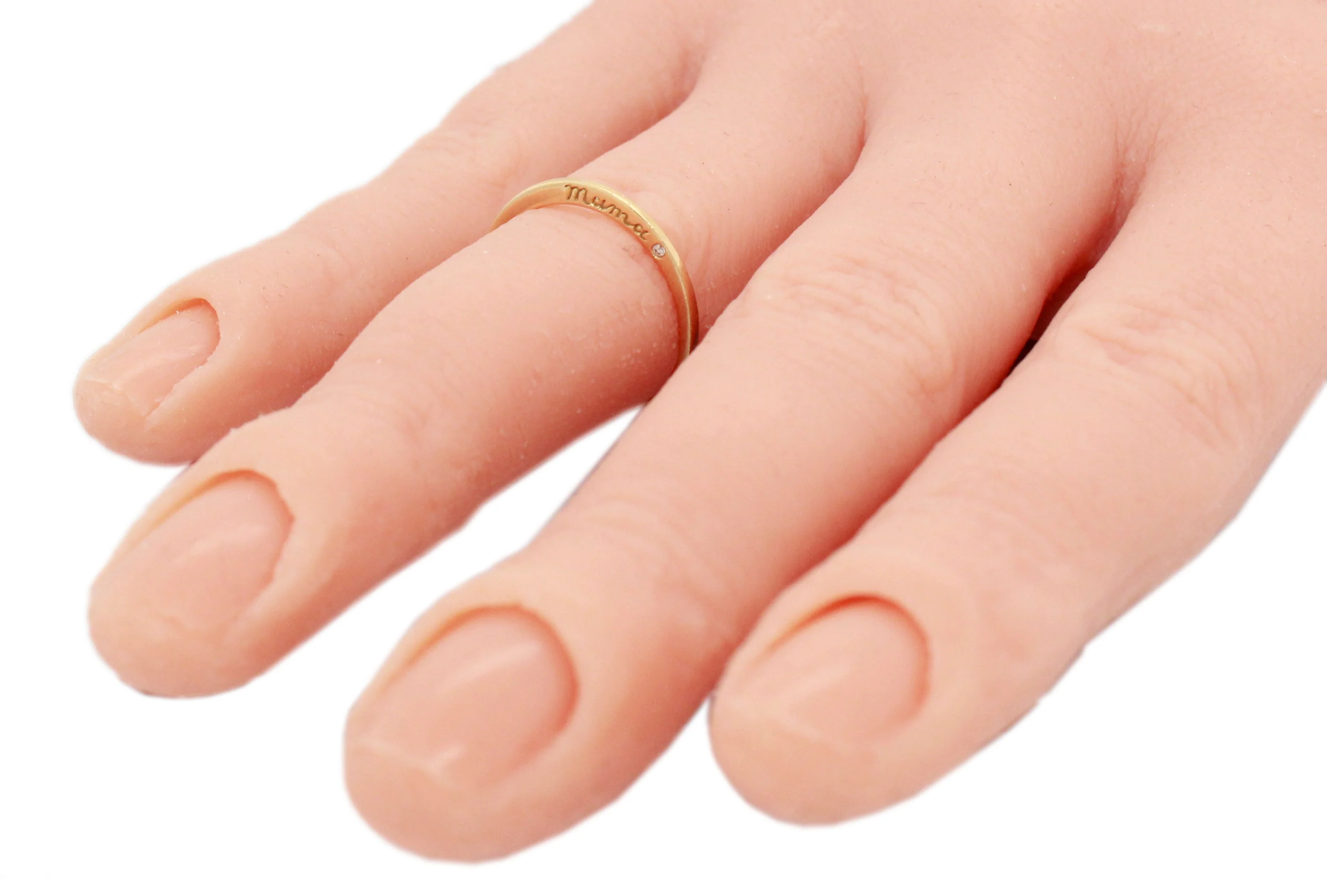 Nora Kogan Mama Ring - 18k Yellow Gold Band with Diamond - Size 6 - Image 6