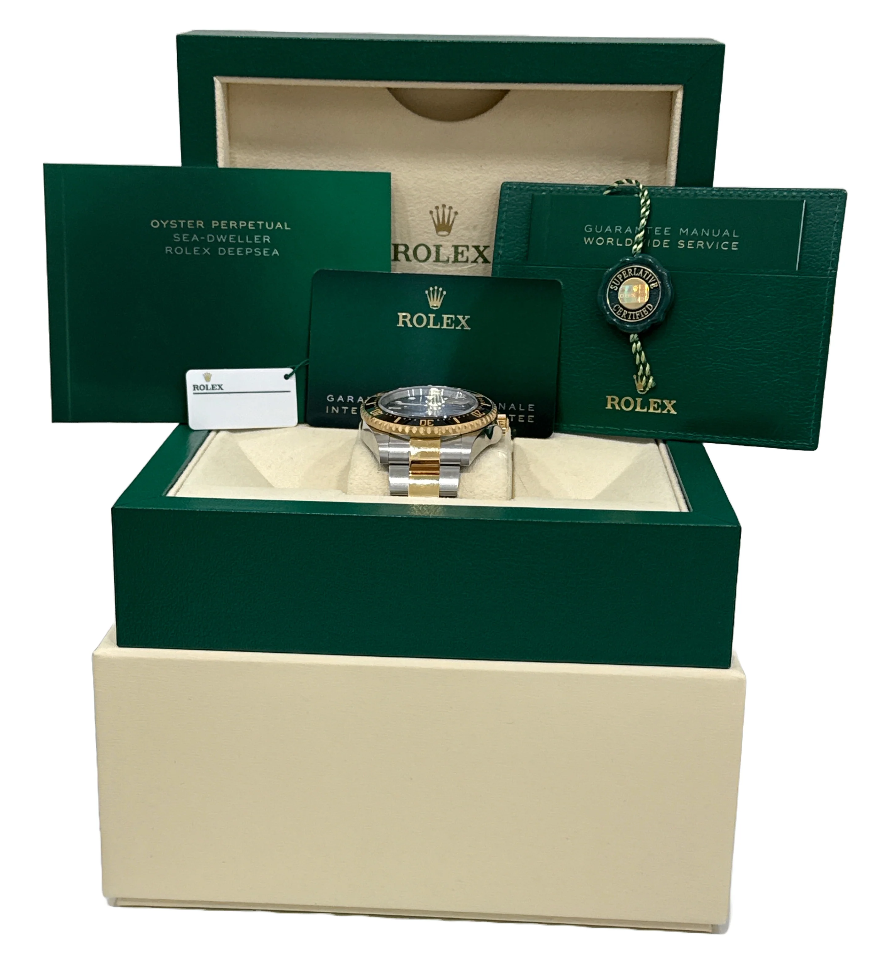 NOS 2023 PAPERS Rolex Sea-Dweller 43mm BLACK 18K Gold Steel Ceramic 126603 BOX - Image 2