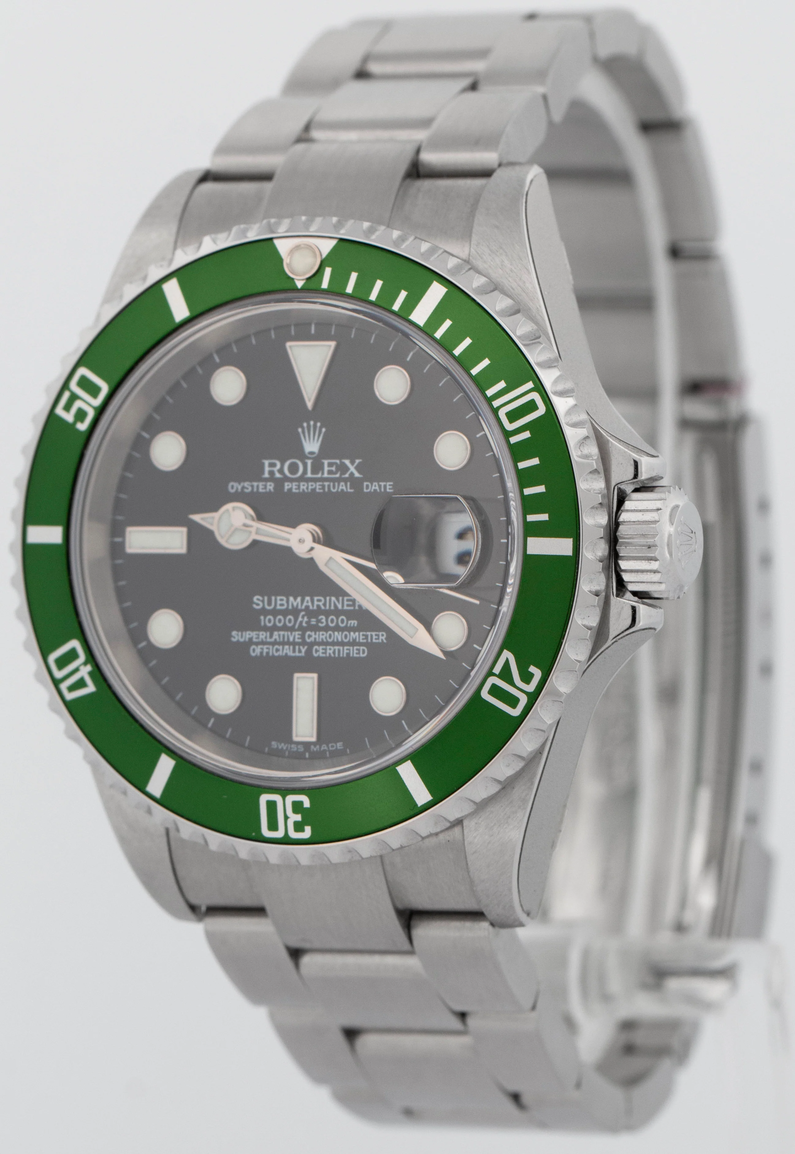 NOS FLAT 4 Rolex Submariner Date KERMIT PAPERS STICKERED Green 40mm 16610 BOX - Image 4