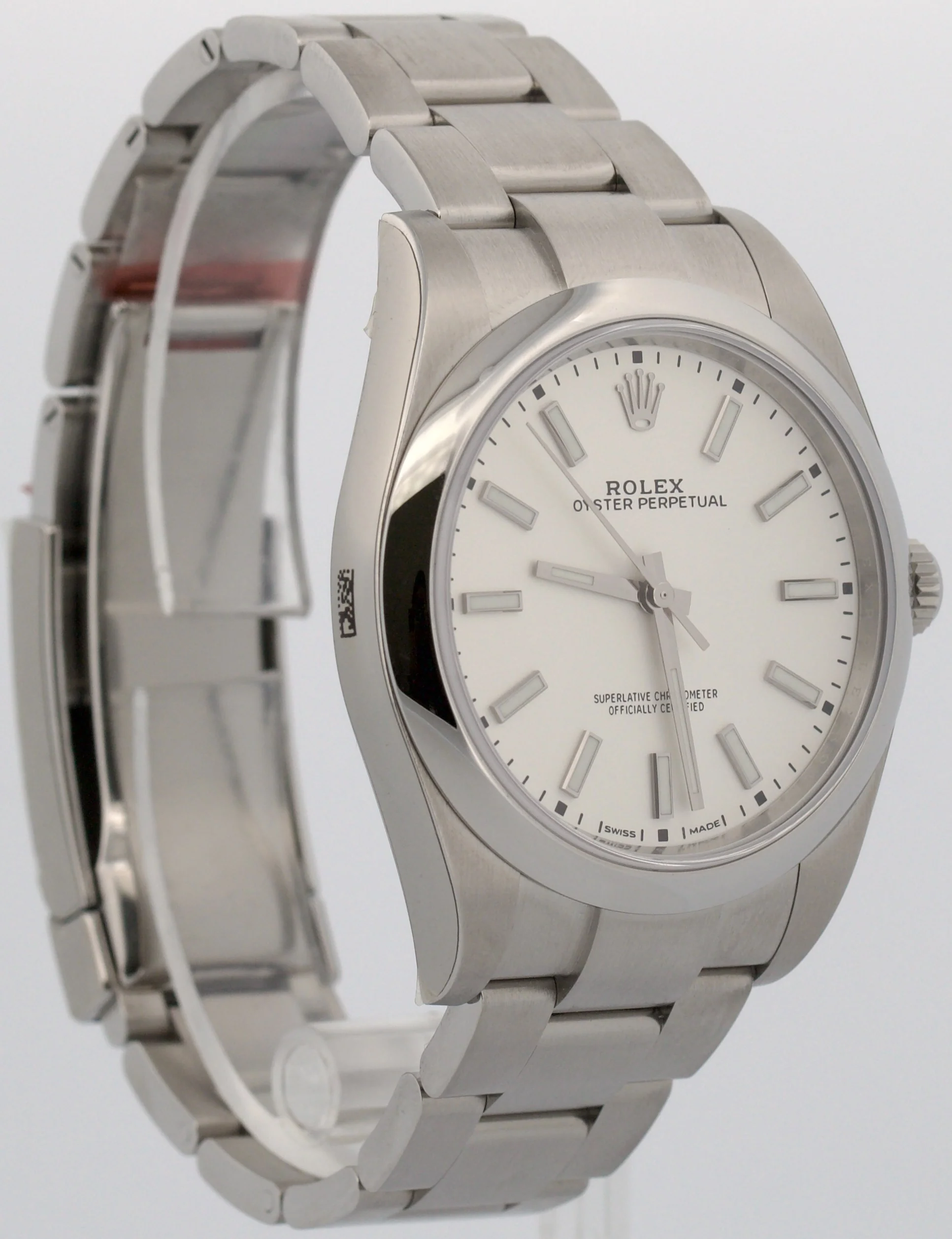 NOS STICKERED 2019 PAPERS Rolex Oyster Perpetual WHITE 39mm 114300 Steel BOX - Image 4