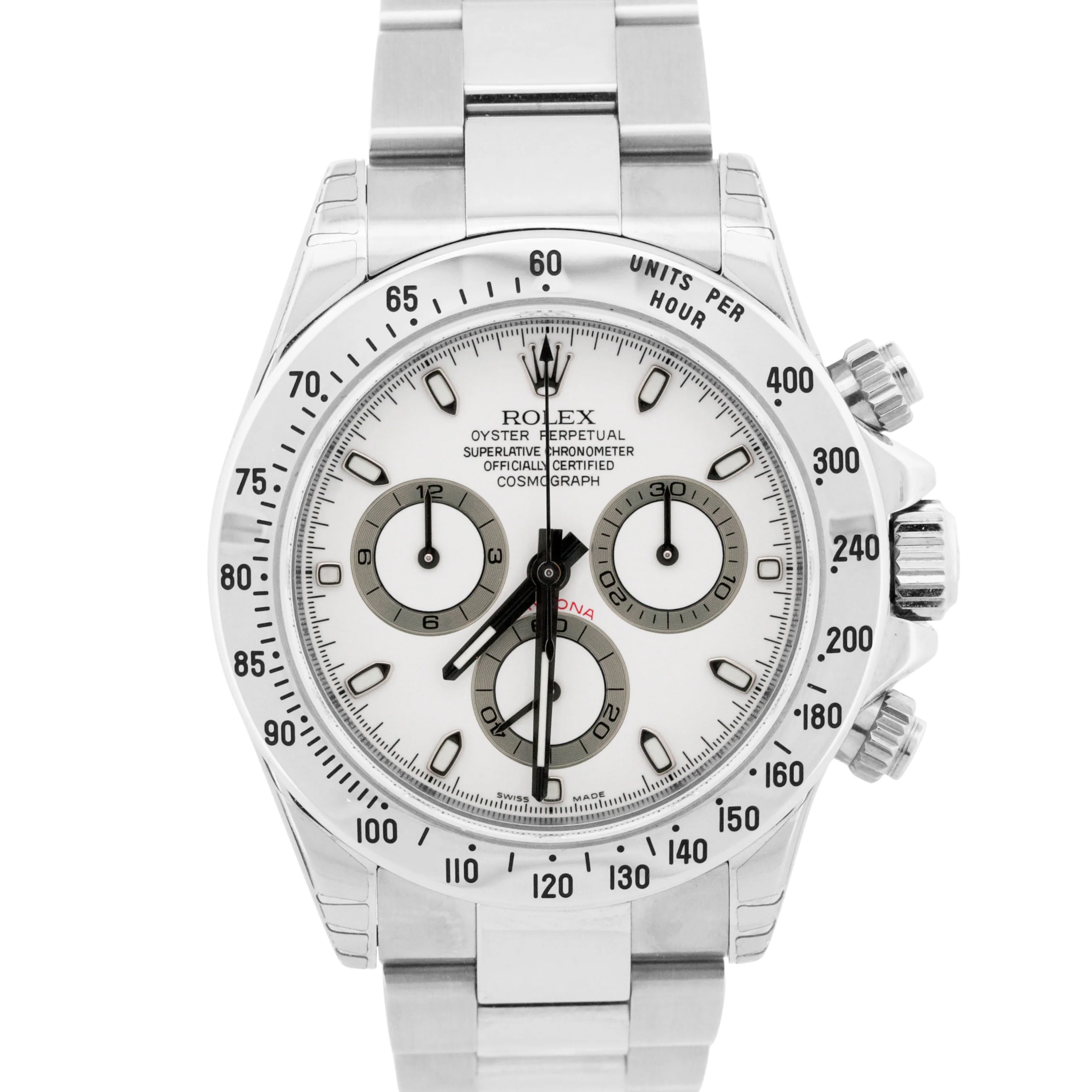NOS STICKERED PAPERS Rolex Daytona Cosmograph WHITE Stainless 40mm 116520 BOX
