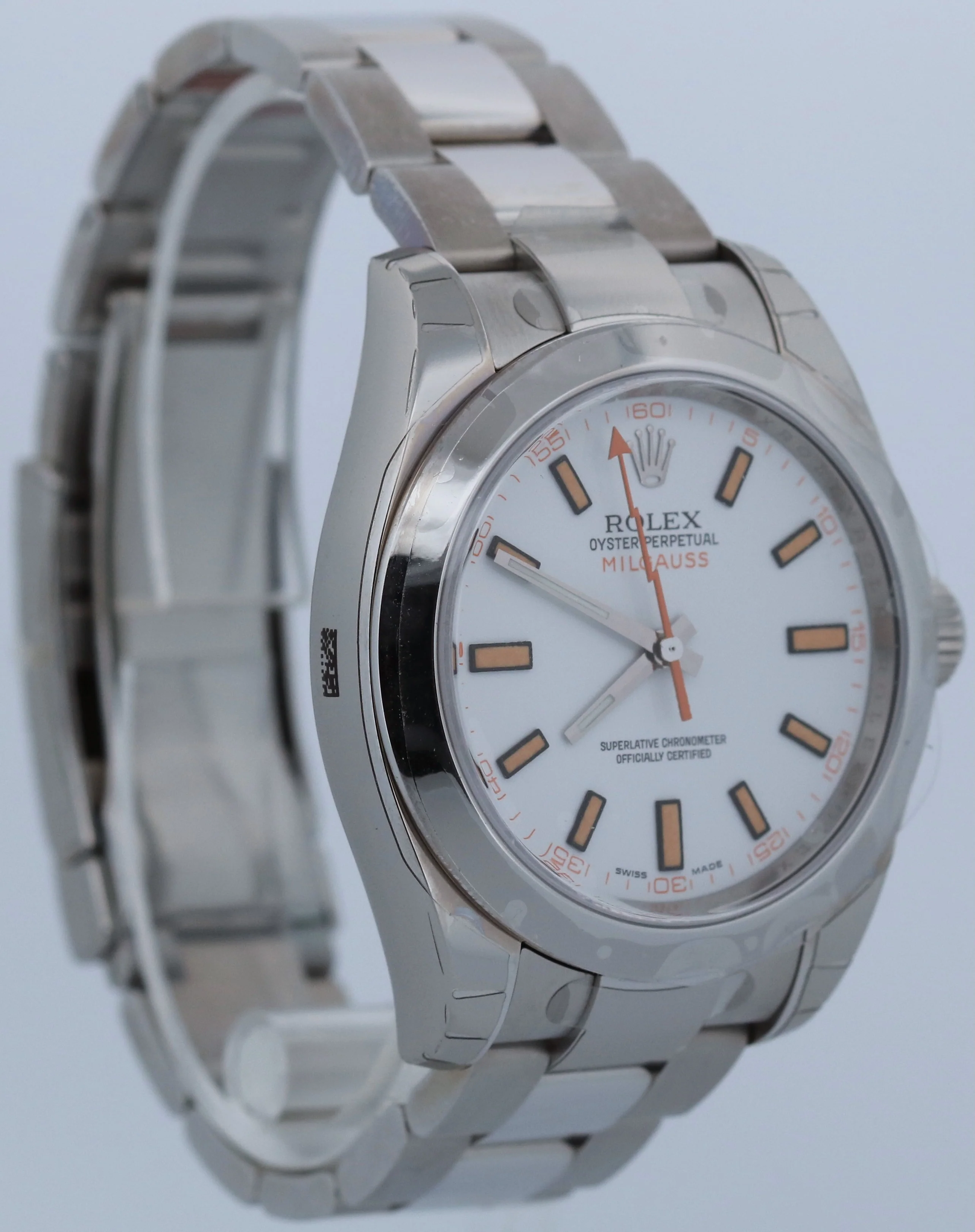 NOS STICKERED PAPERS Rolex Milgauss WHITE 40mm Stainless Steel 116400 Watch BOX - Image 4
