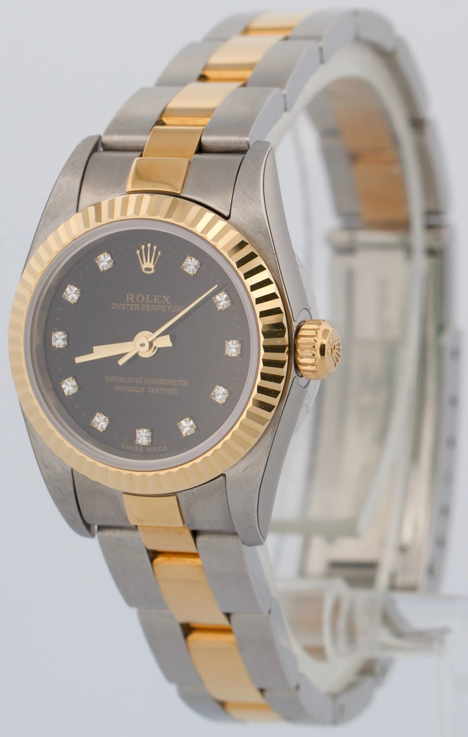 NOS STICKERED PAPERS Rolex Oyster Perpetual 24mm FACTORY BLACK DIAMOND 76193 BOX - Image 3