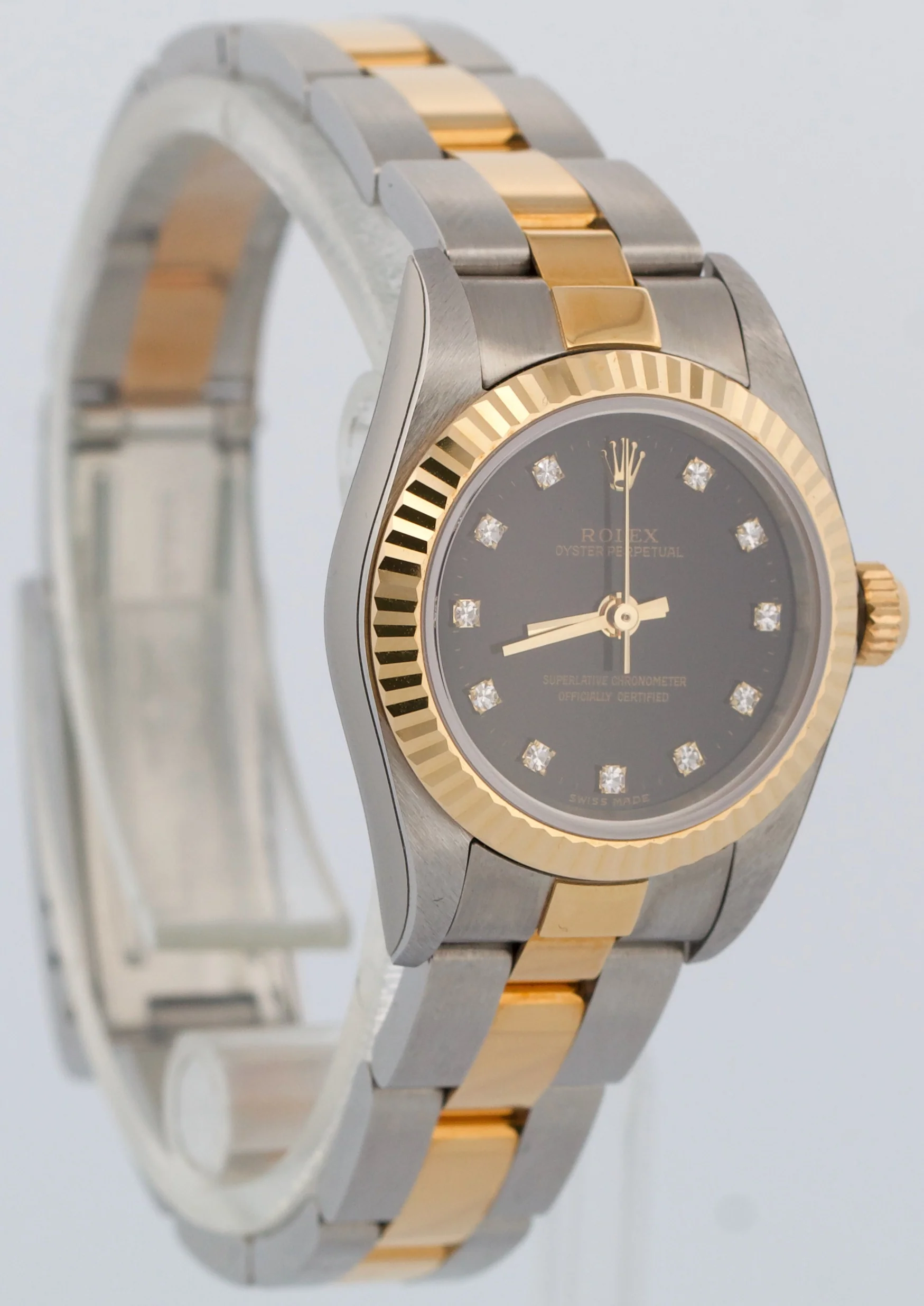 NOS STICKERED PAPERS Rolex Oyster Perpetual 24mm FACTORY BLACK DIAMOND 76193 BOX - Image 4