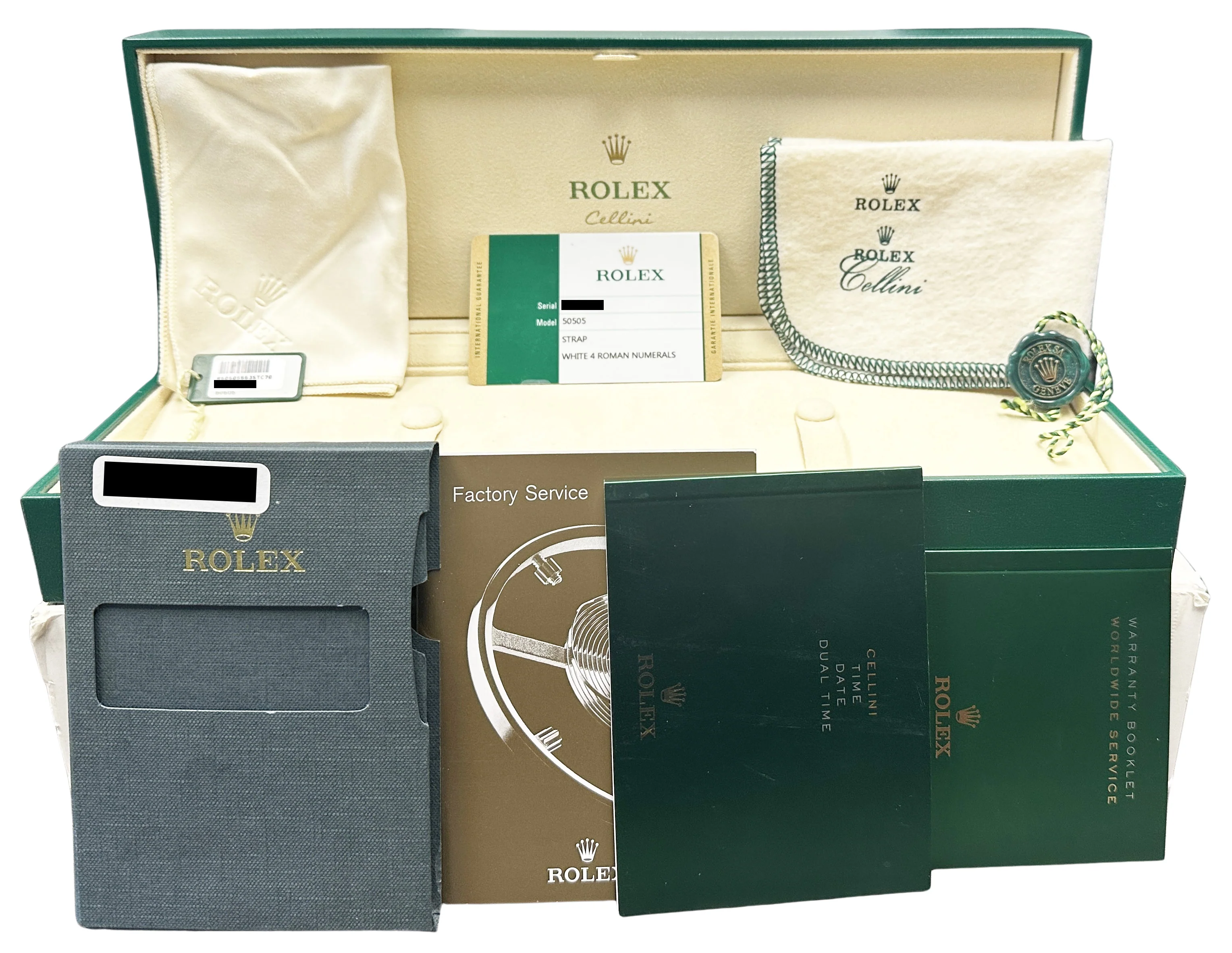 NOS STICKERED Rolex Cellini PAPERS 18k Rose Gold White 39mm 50505 Watch BOX - Image 2