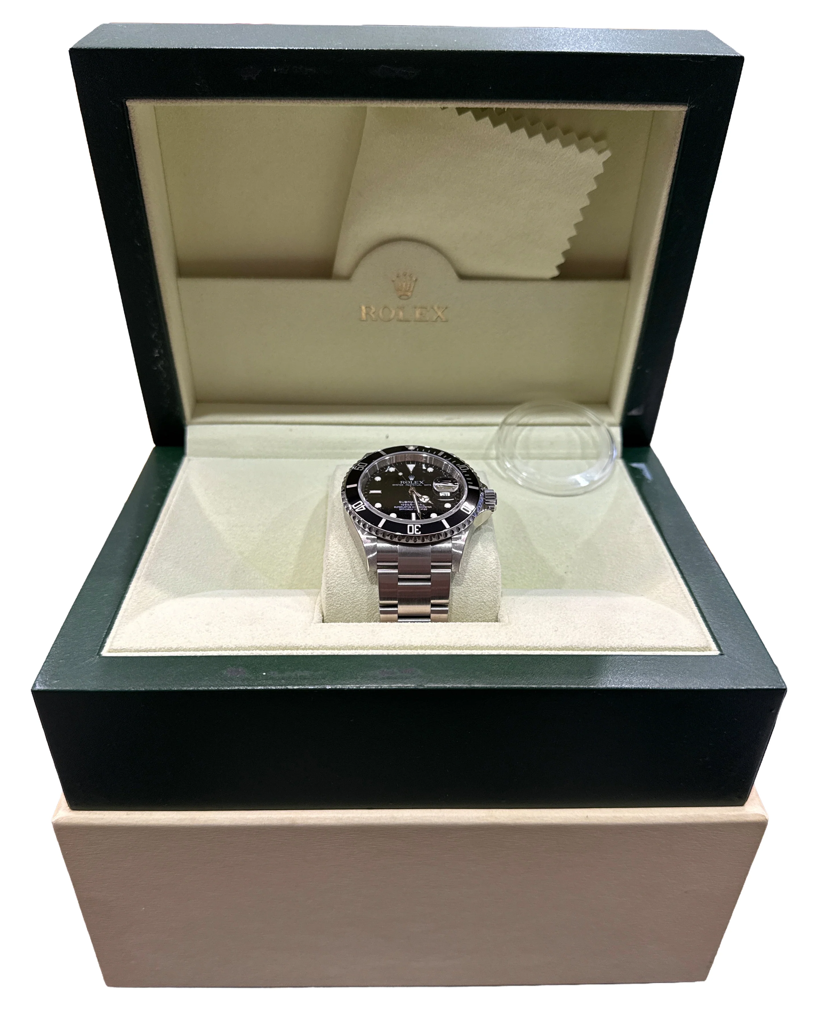 NOS STICKERED Rolex Submariner Date BLACK Steel RANDOM SERIAL 40mm 16610 BOX - Image 2
