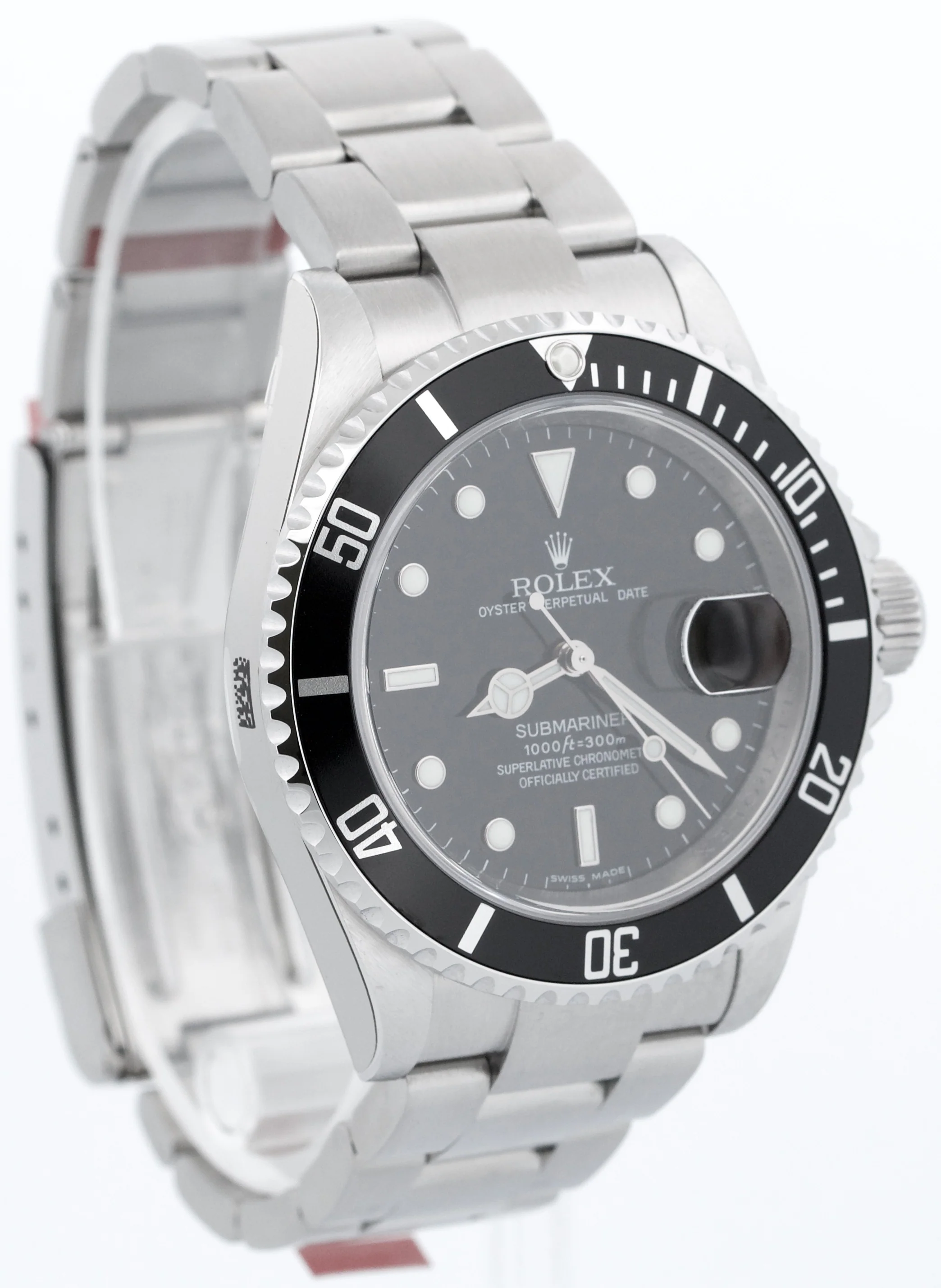 NOS STICKERED Rolex Submariner Date BLACK Steel RANDOM SERIAL 40mm 16610 BOX - Image 4