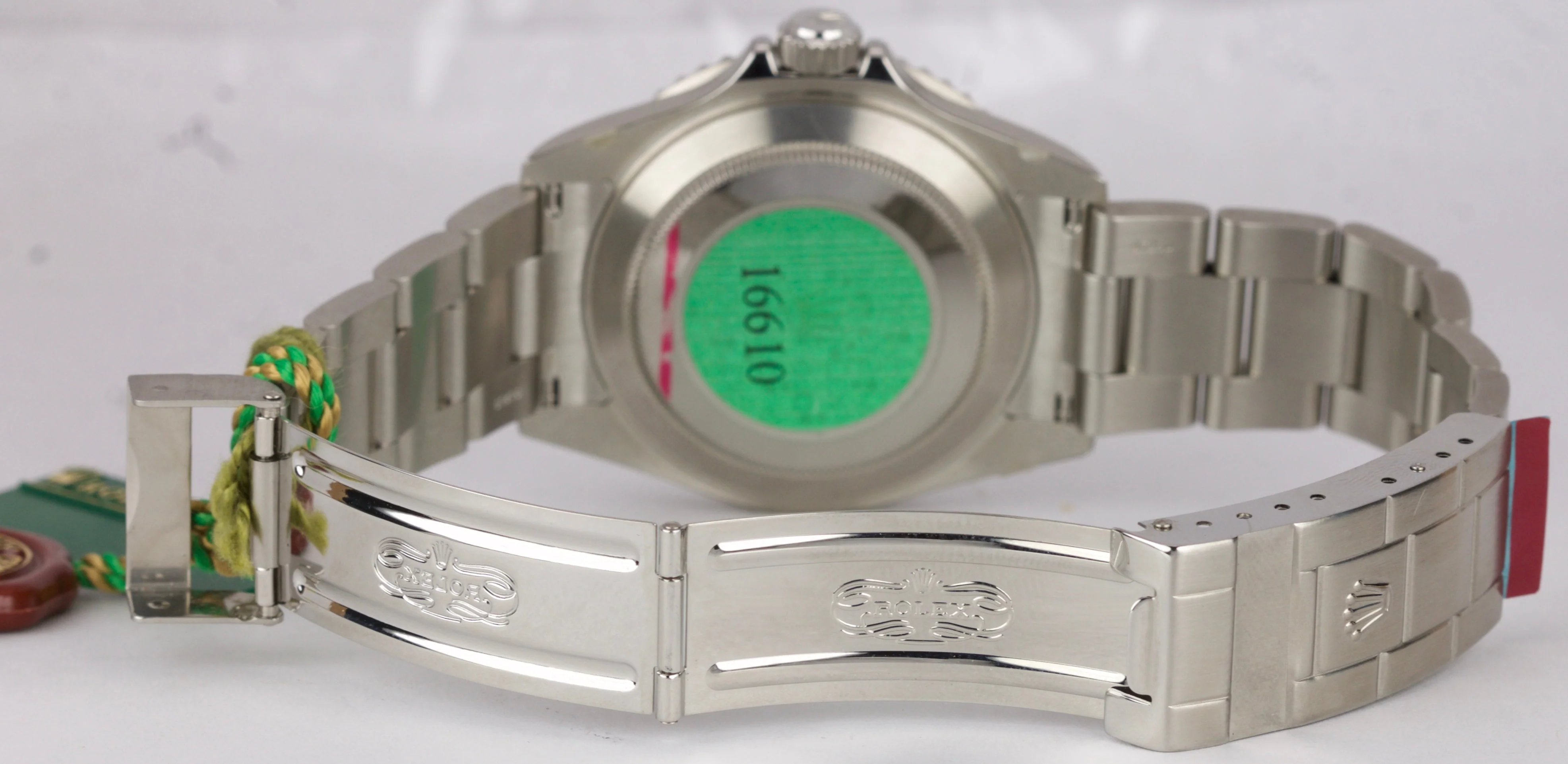 NOS STICKERED 2003 Rolex Submariner KERMIT Green FLAT 4 F-Serial Watch 16610 LV - Image 7