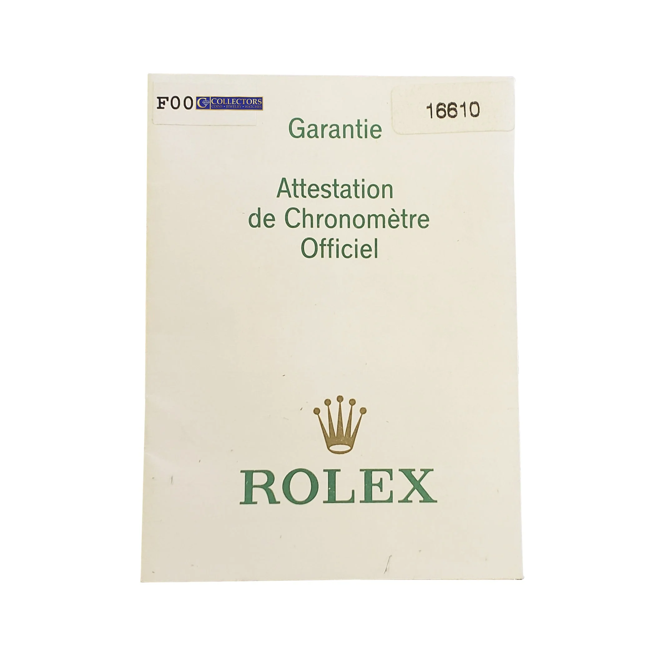 NOS STICKERED 2003 Rolex Submariner KERMIT Green FLAT 4 F-Serial Watch 16610 LV - Image 9