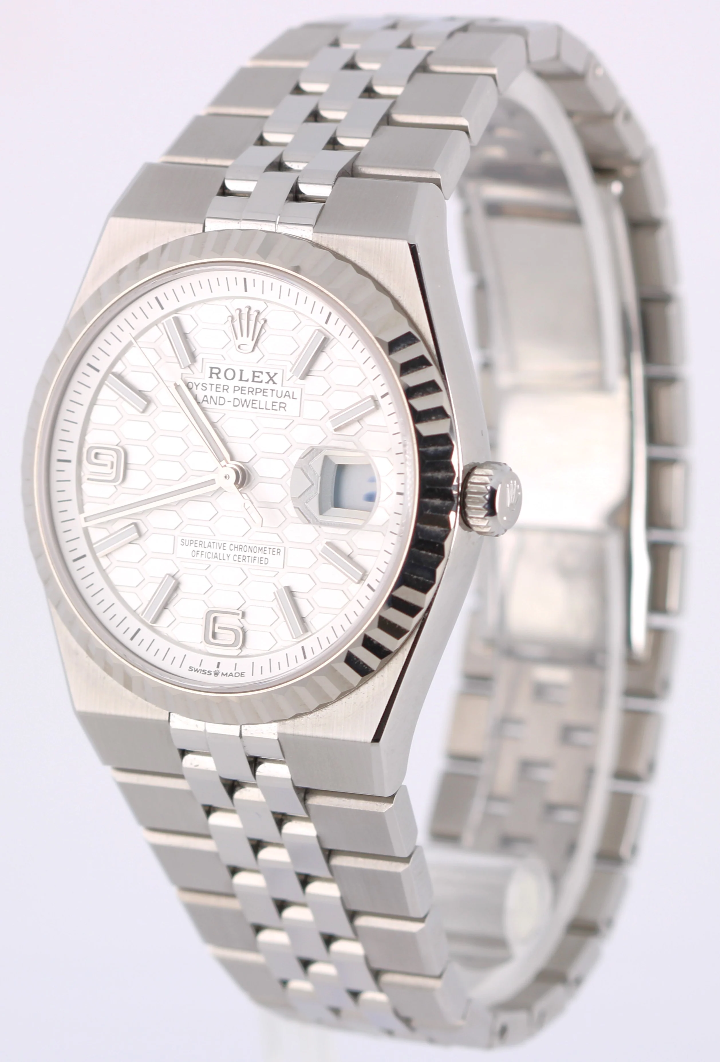 NOV. 2025 PAPERS Rolex Land-Dweller White Honeycomb 36mm 127234 Flat Jubilee BOX - Image 3
