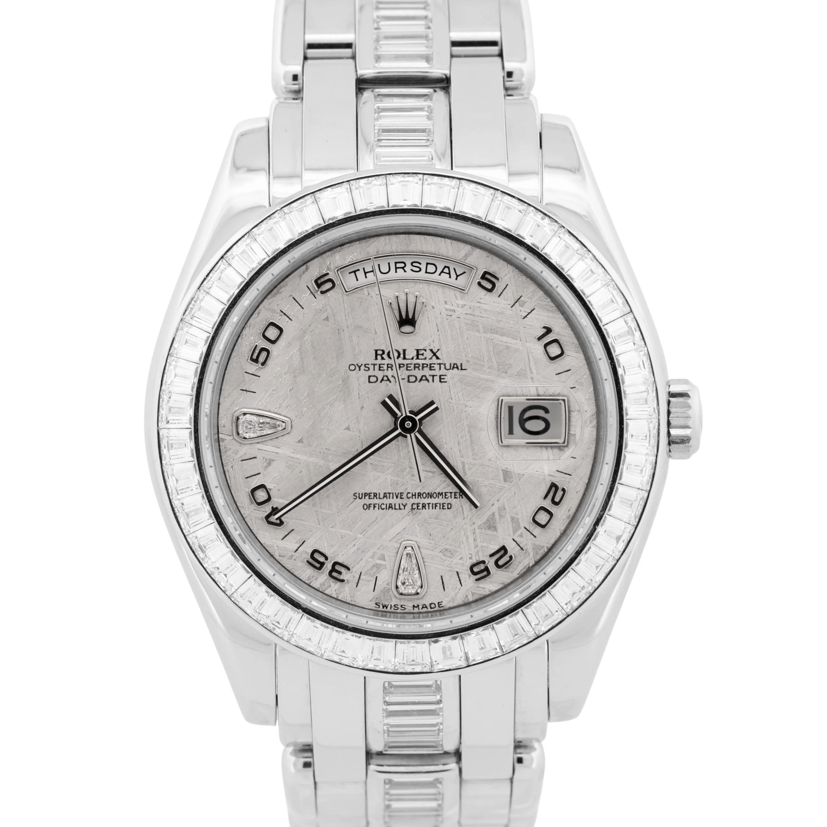 OCT 2025 RSC Rolex Day-Date 39 Platinum FACTORY METEORITE DIAMOND 18956BR BOX