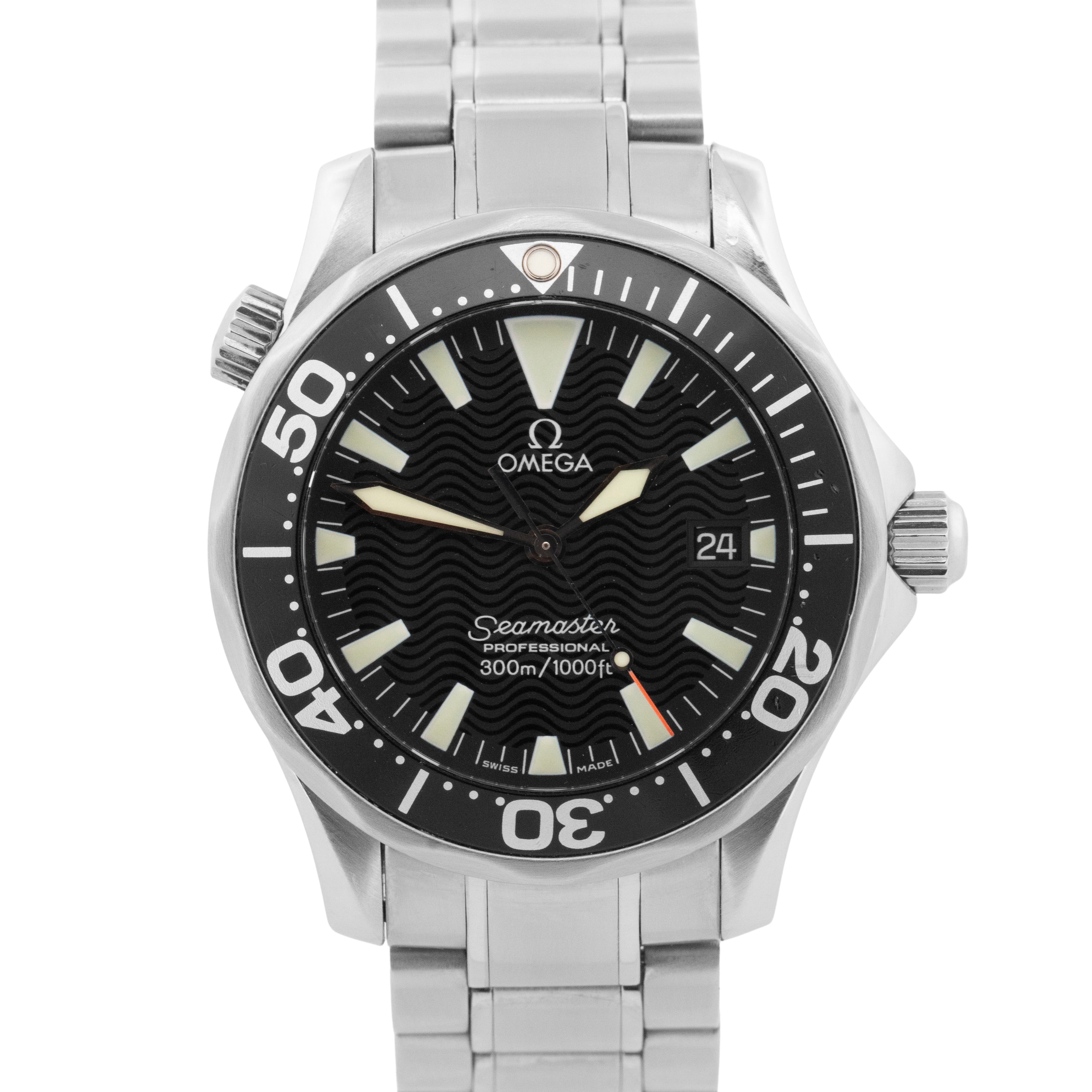 Omega Seamaster 36mm Black Stainless Steel 2262.50.00 Bond 2262.50 Quartz Watch