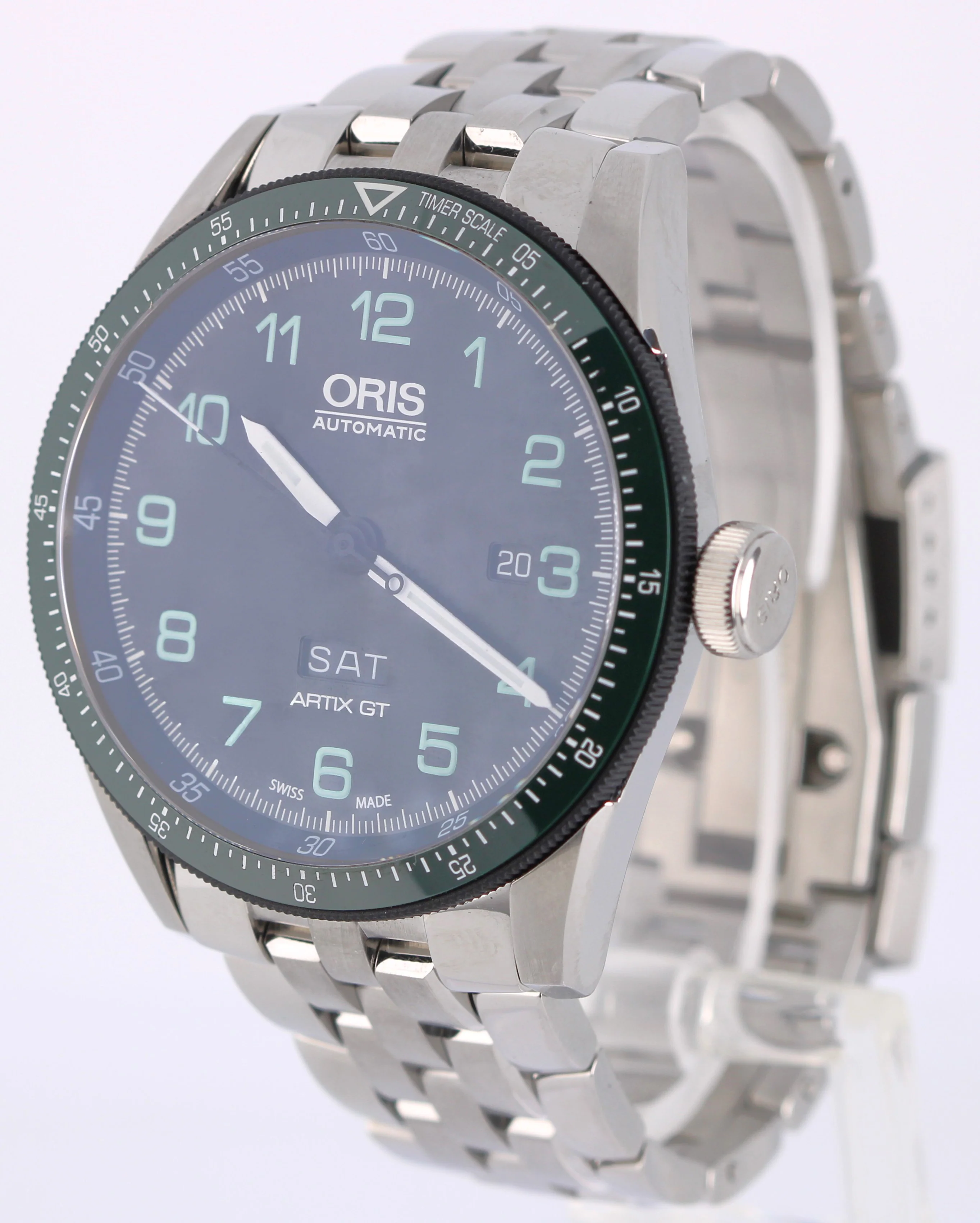 Oris Calobra Day Date Limited Edition II Steel Black Green 44mm 7706-94 Watch - Image 3