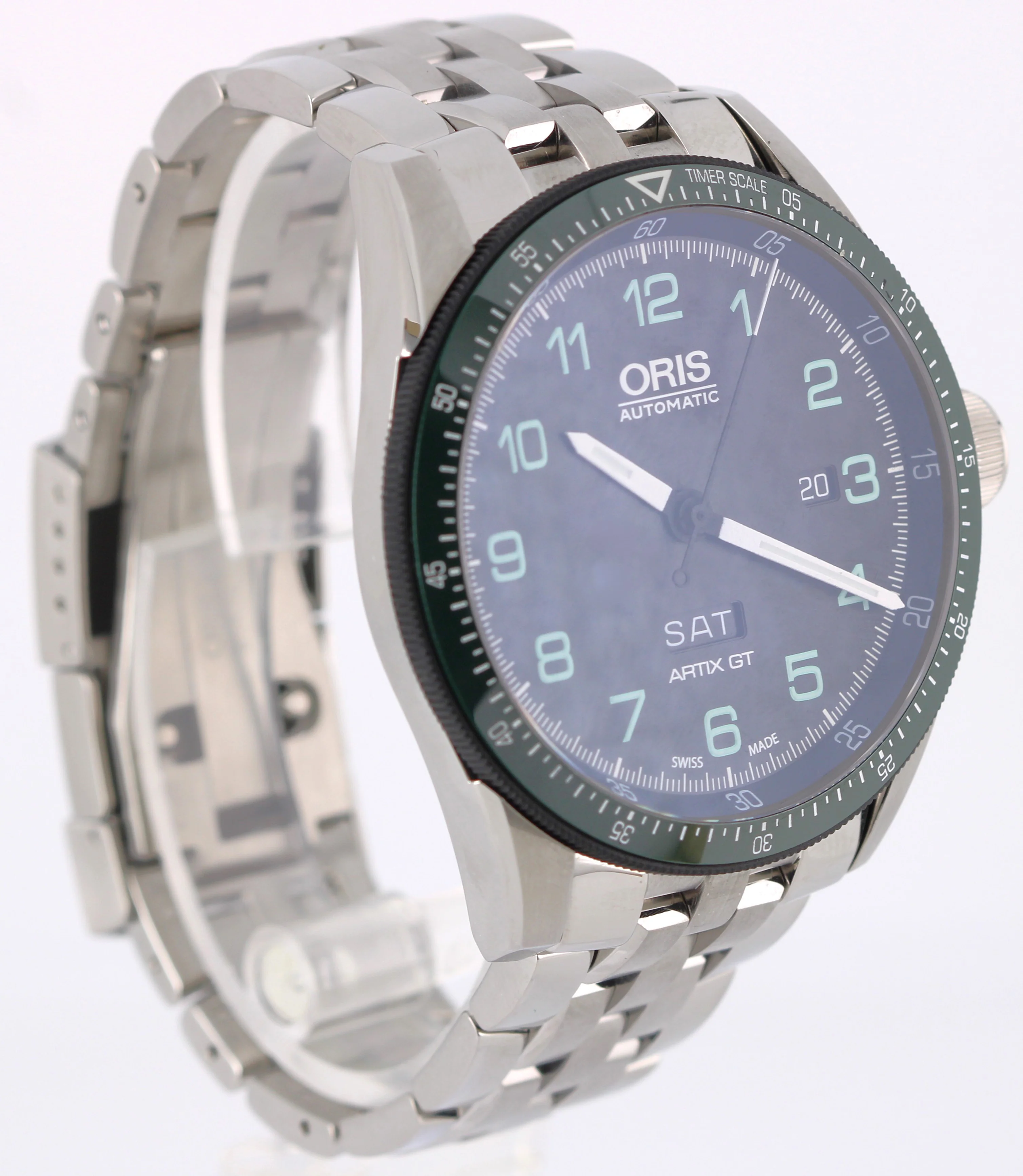 Oris Calobra Day Date Limited Edition II Steel Black Green 44mm 7706-94 Watch - Image 4