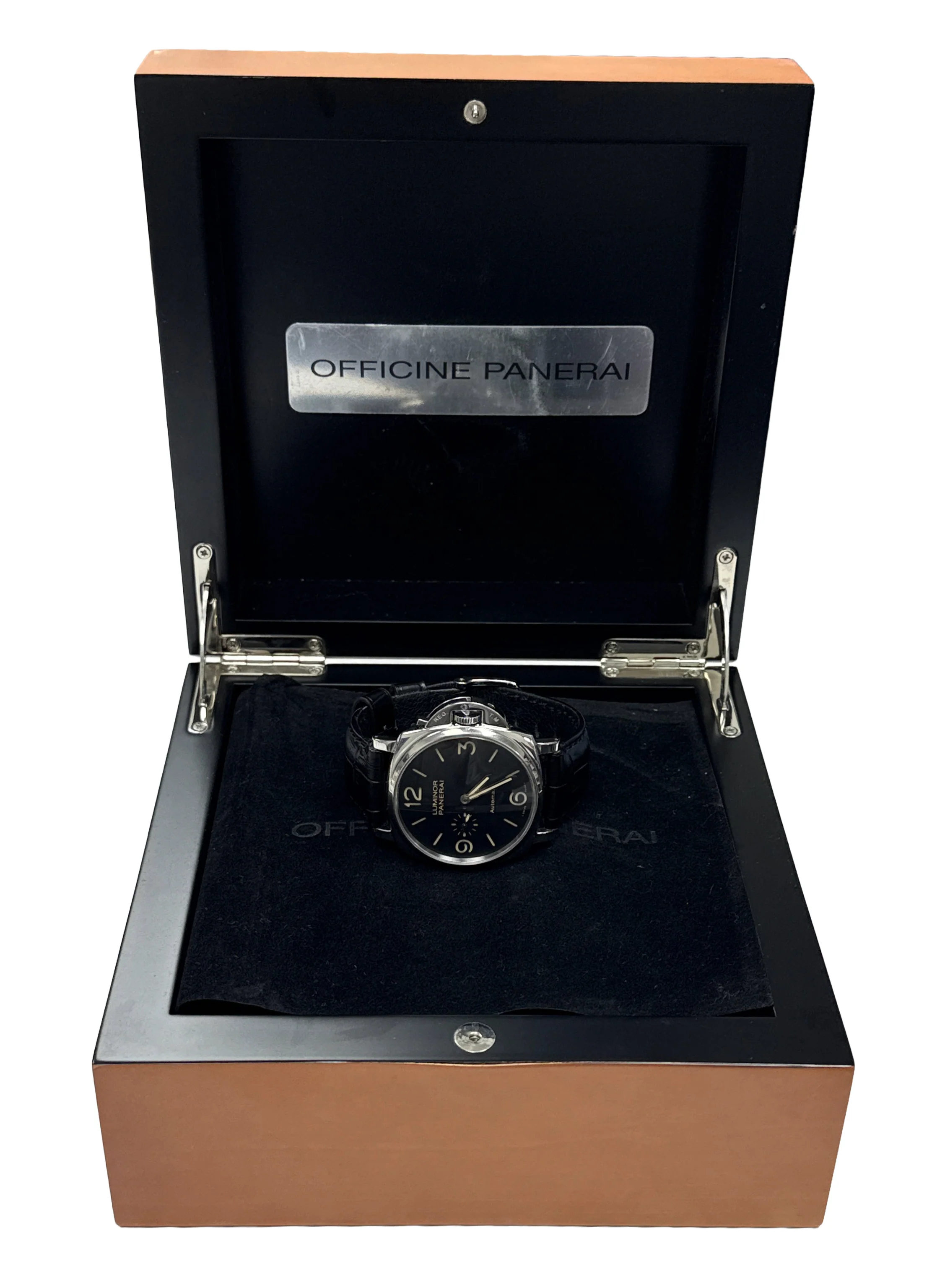 Panerai Luminor Due PAM00674 Black Stainless Steel Leather 45mm PAM674 BOX - Image 2