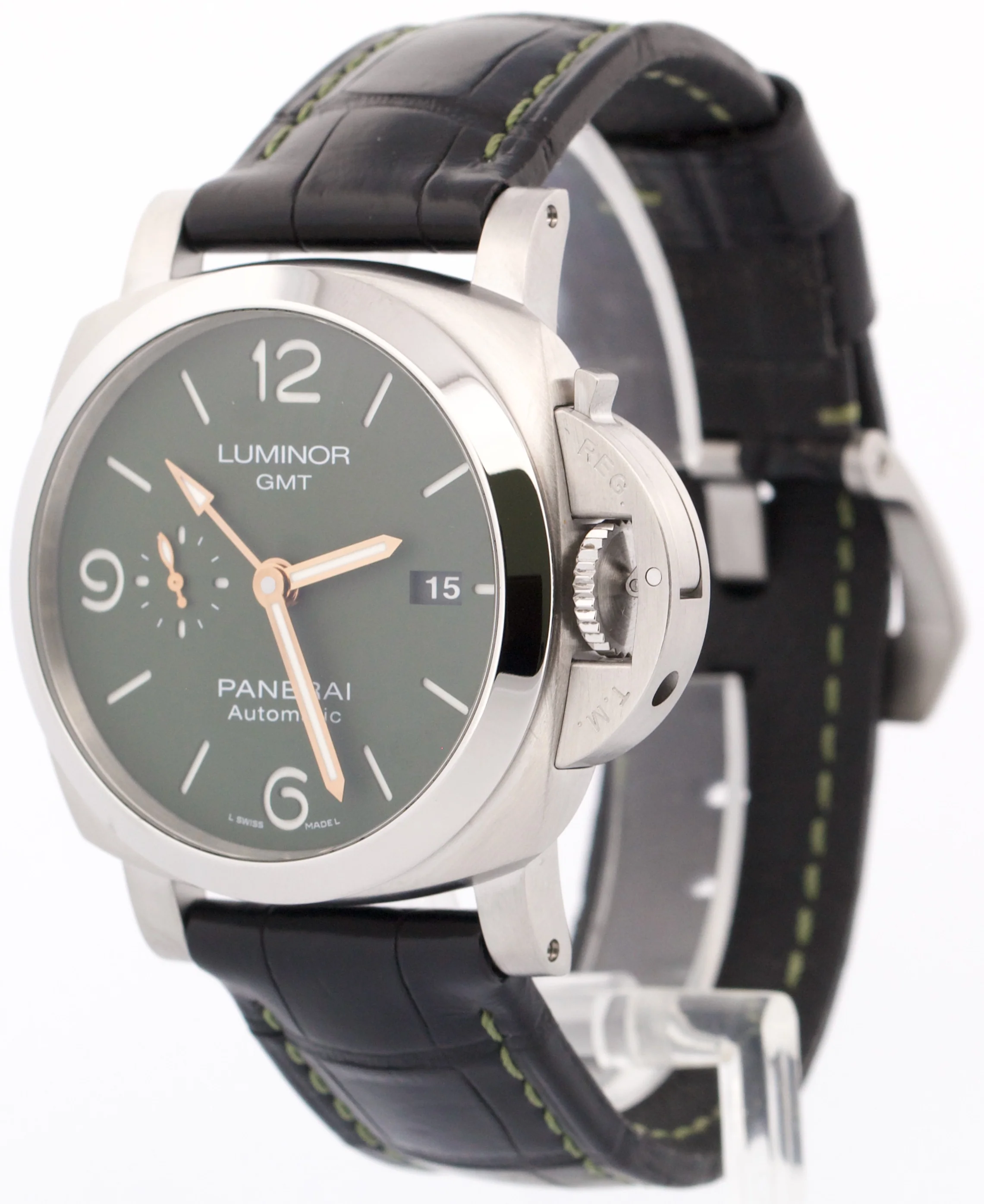 Panerai Luminor GMT 3 Days MS DHONI PAM01056 Steel GREEN Automatic 44mm PAM1056 - Image 3