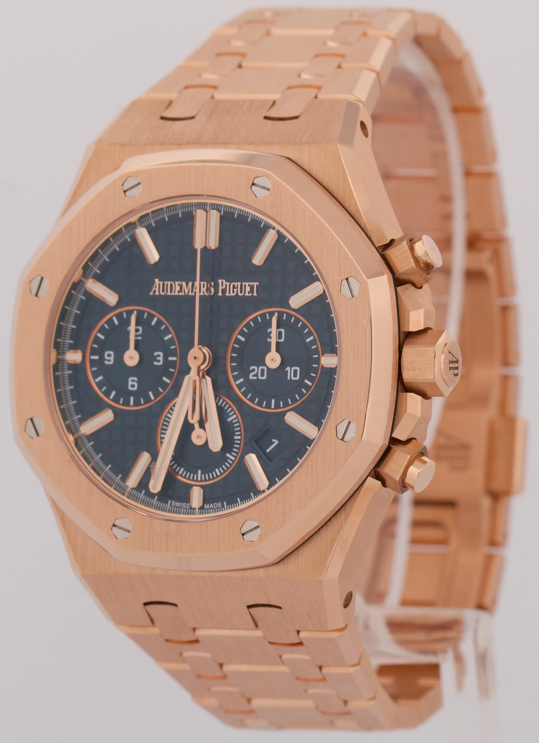 PAPERS Audemars Piguet Royal Oak BLUE 38mm 18K Gold 26715OR.OO.1356OR.01 BOX - Image 3