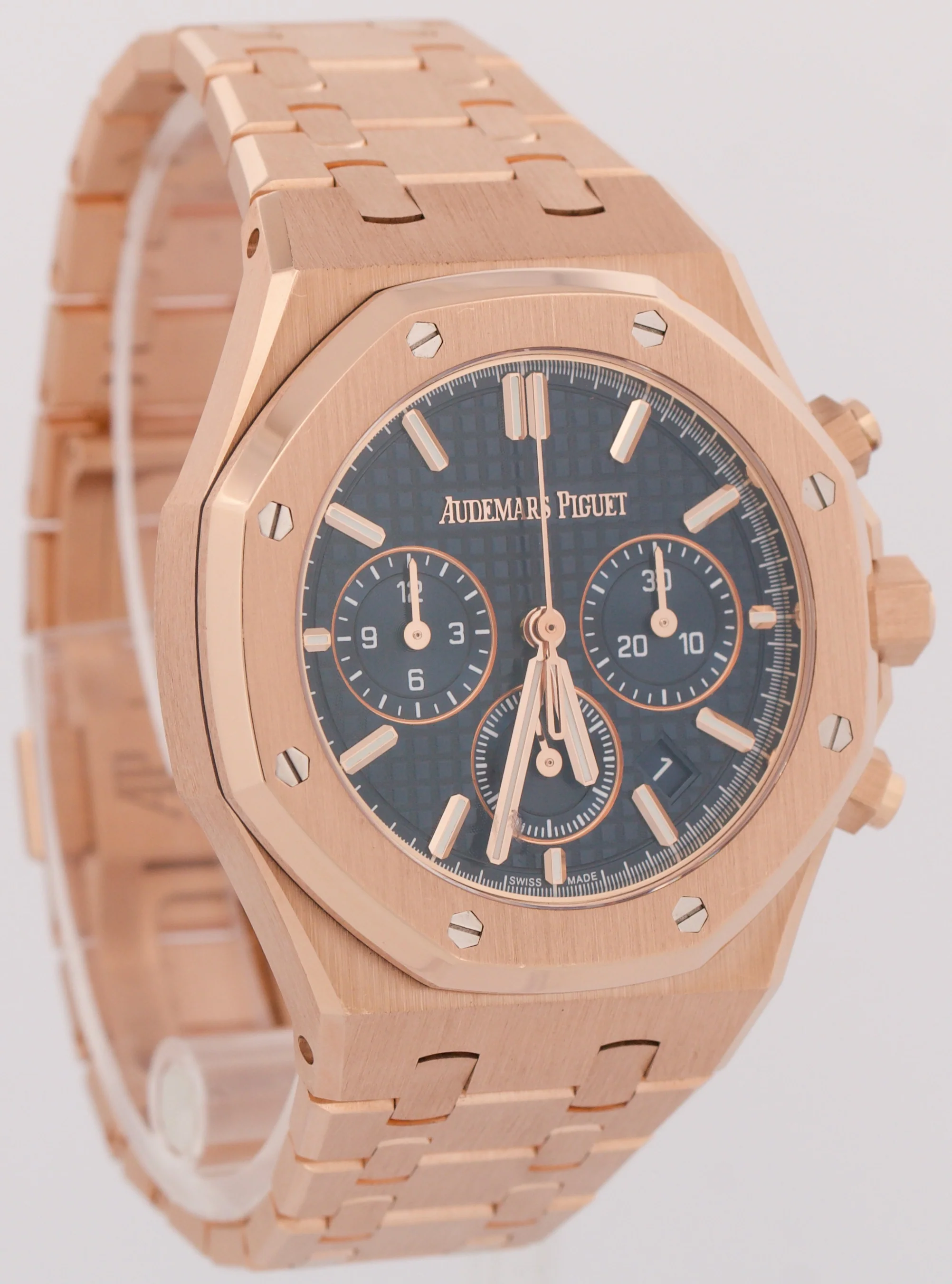 PAPERS Audemars Piguet Royal Oak BLUE 38mm 18K Gold 26715OR.OO.1356OR.01 BOX - Image 4