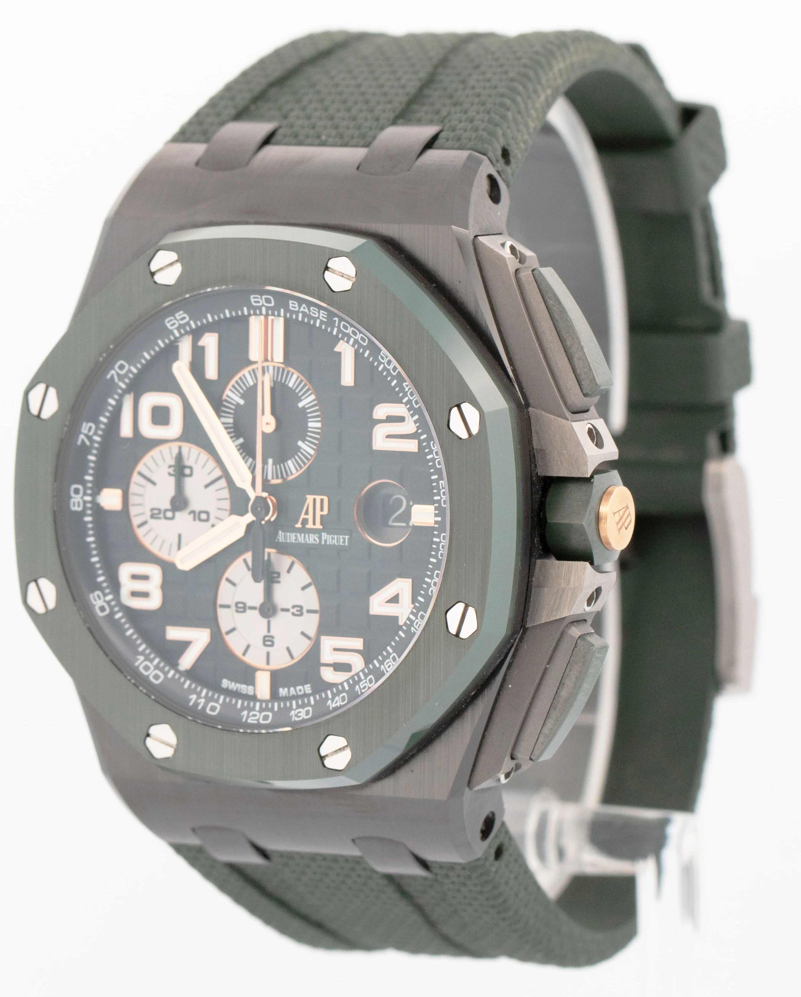 PAPERS Audemars Piguet Royal Oak Offshore GREEN Ceramic 44mm Watch 26405CE BOX - Image 3