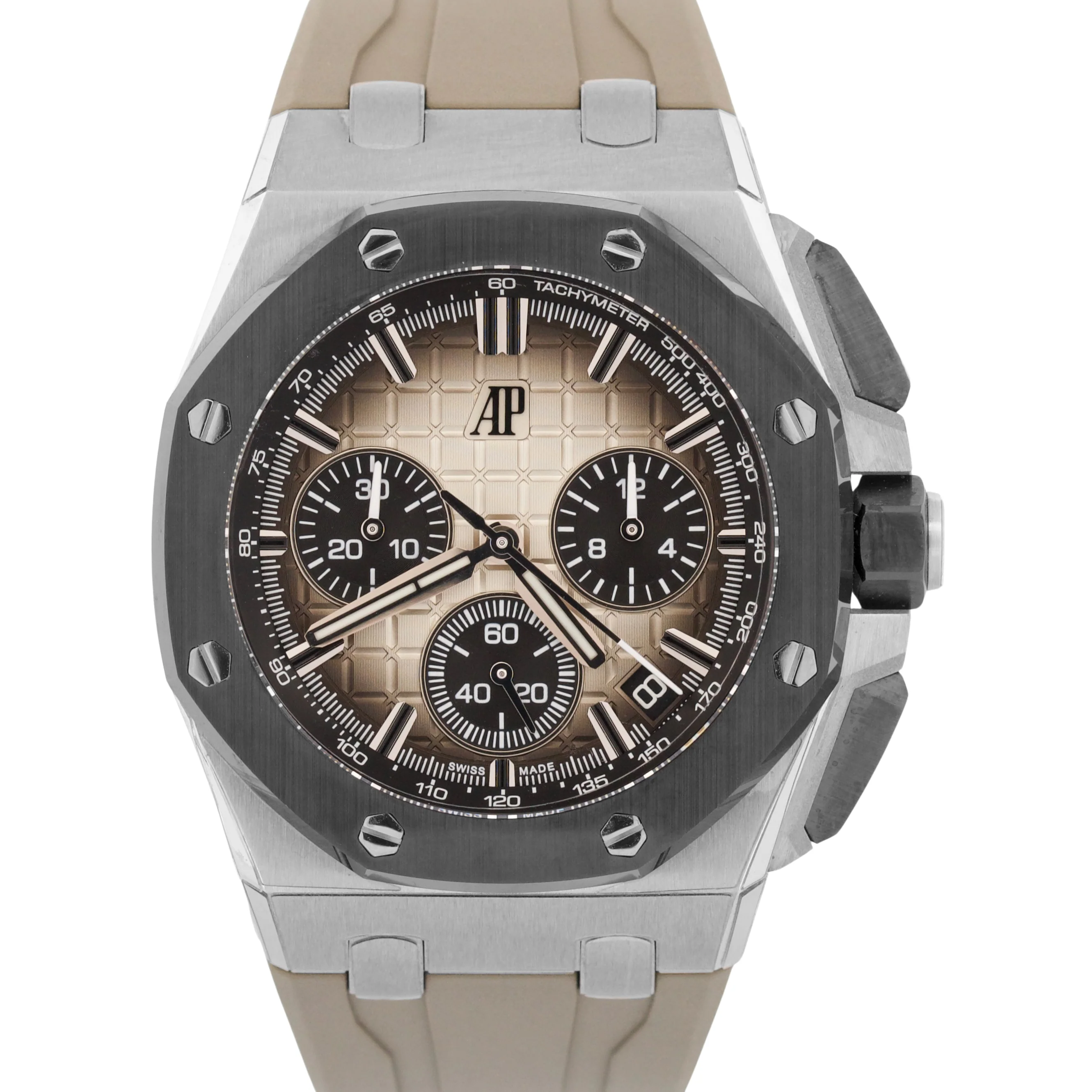 2025 SERVICE PAPERS Audemars Piguet Royal Oak Offshore TAUPE 43mm 26420SO BOX